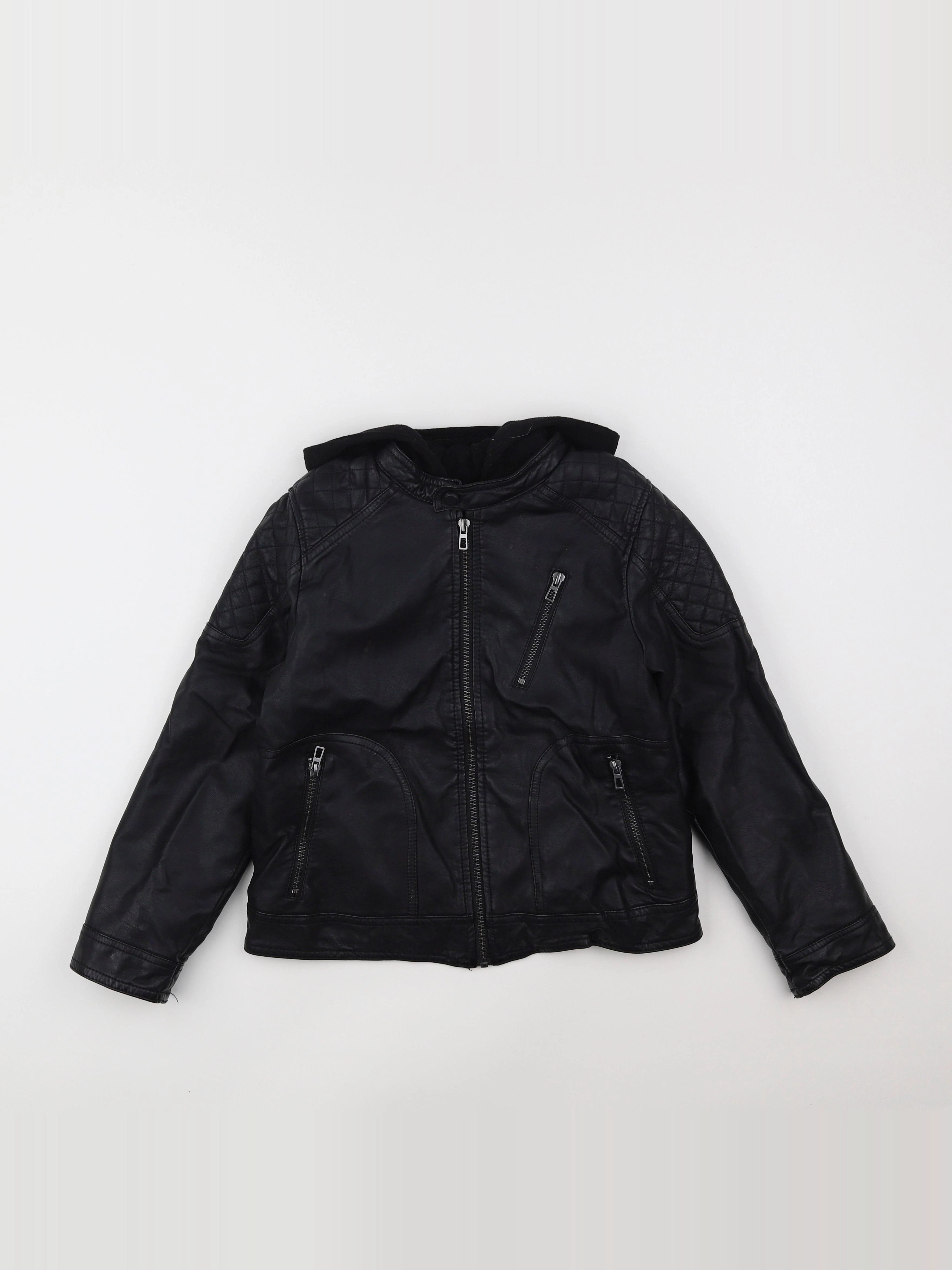 Zara - veste simili cuir noir - 9 ans