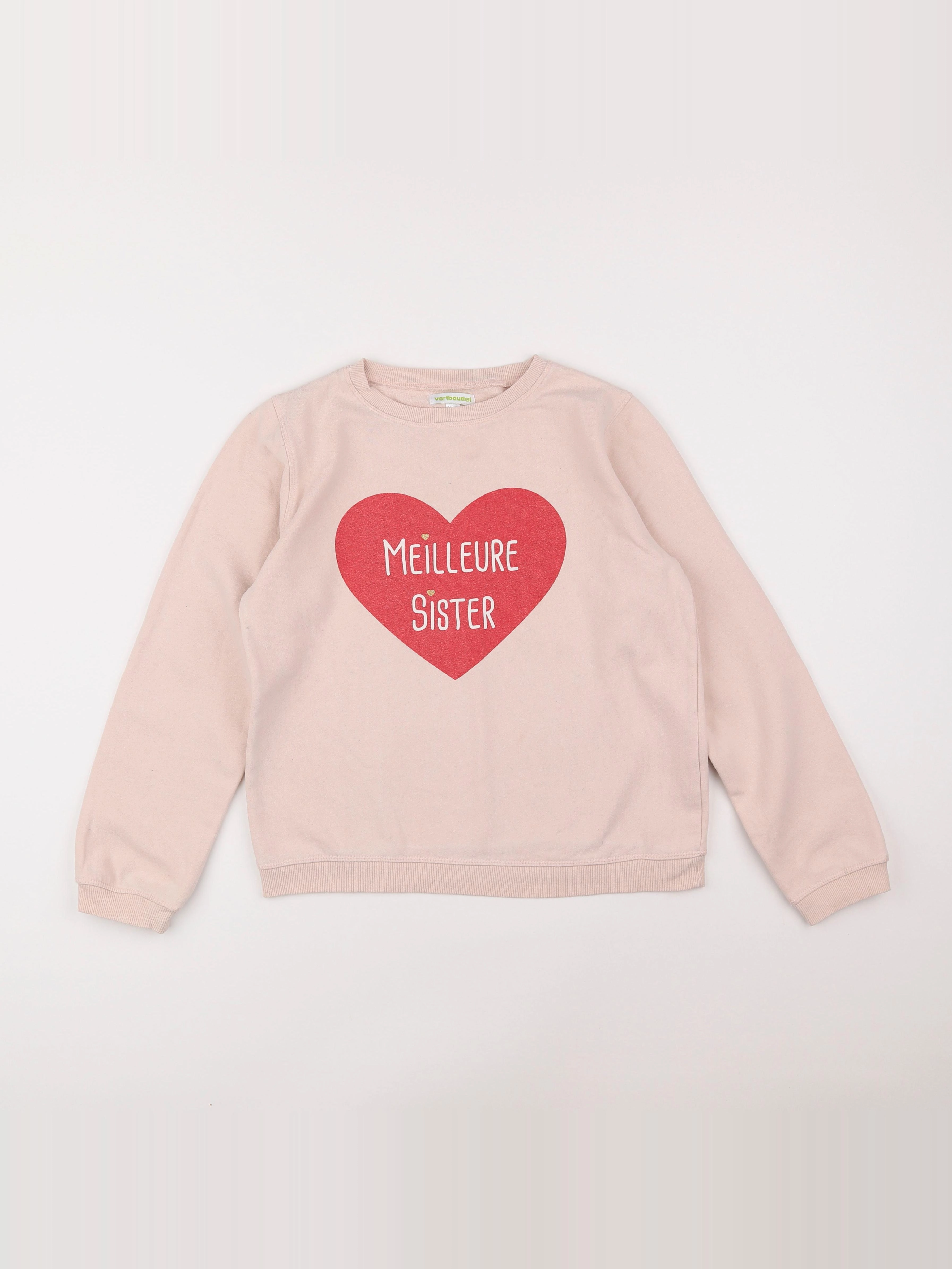 Vertbaudet - sweat rose - 12 ans