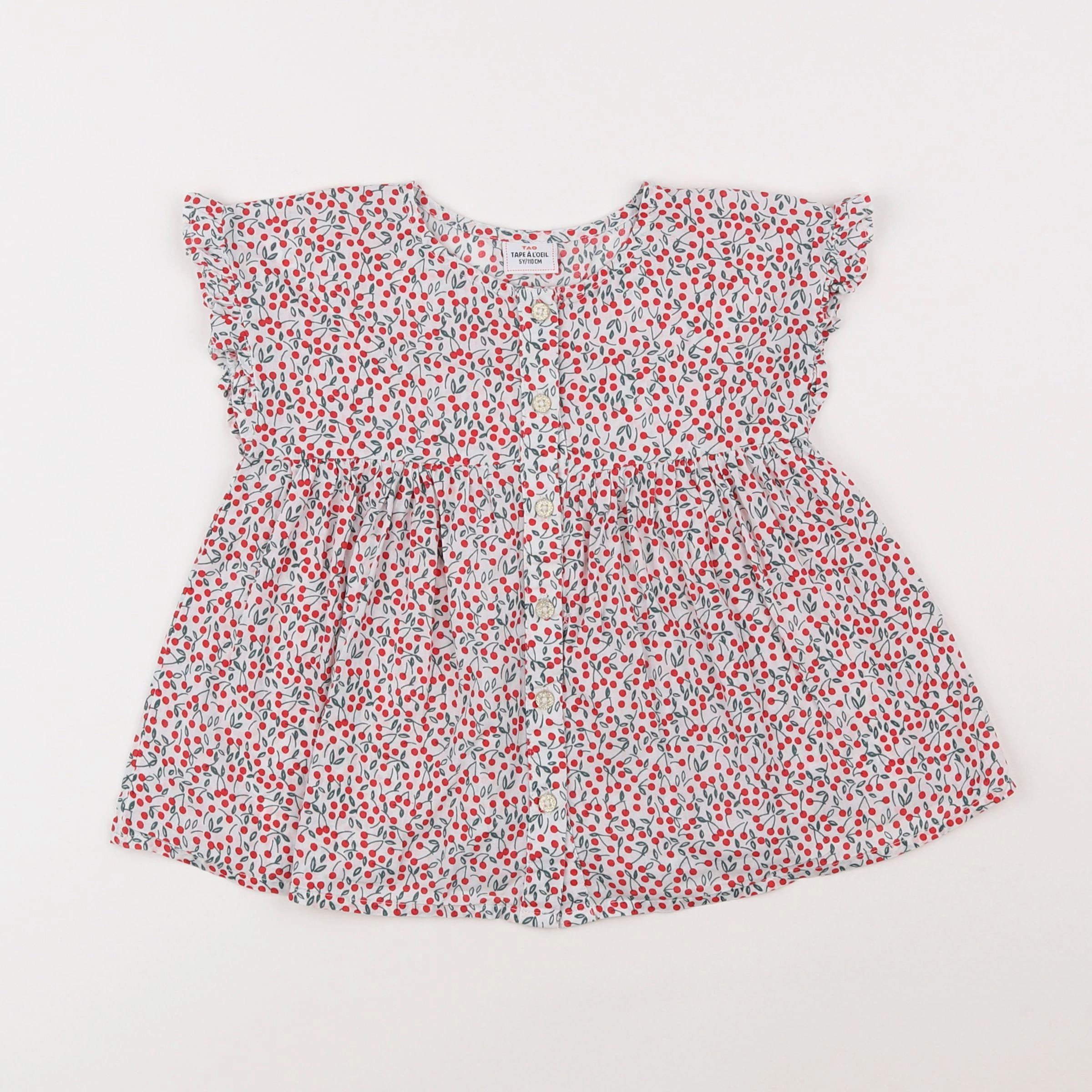 Tape à l'oeil - blouse blanc, rouge - 5 ans