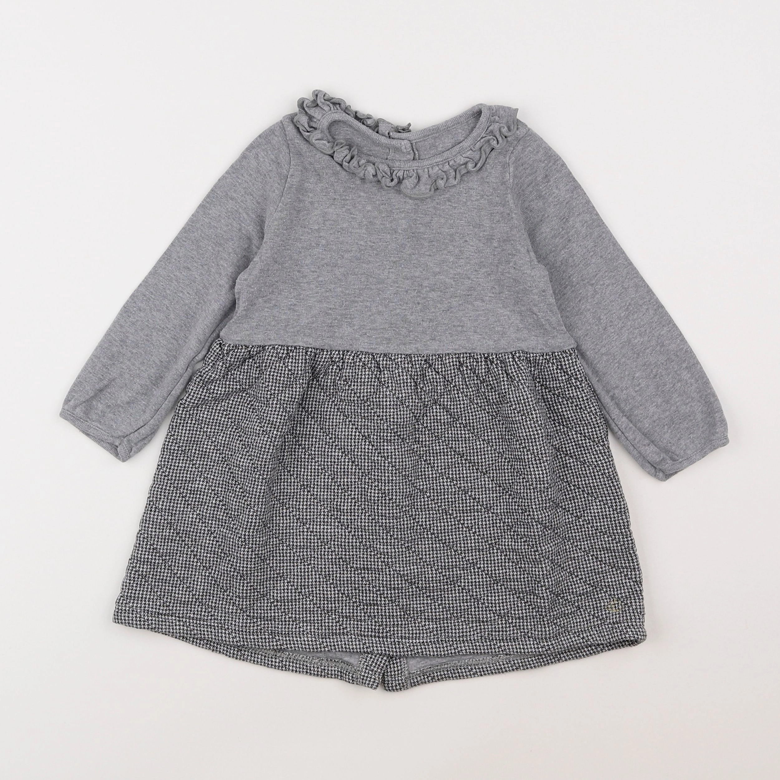 Petit Bateau - robe gris - 2 ans