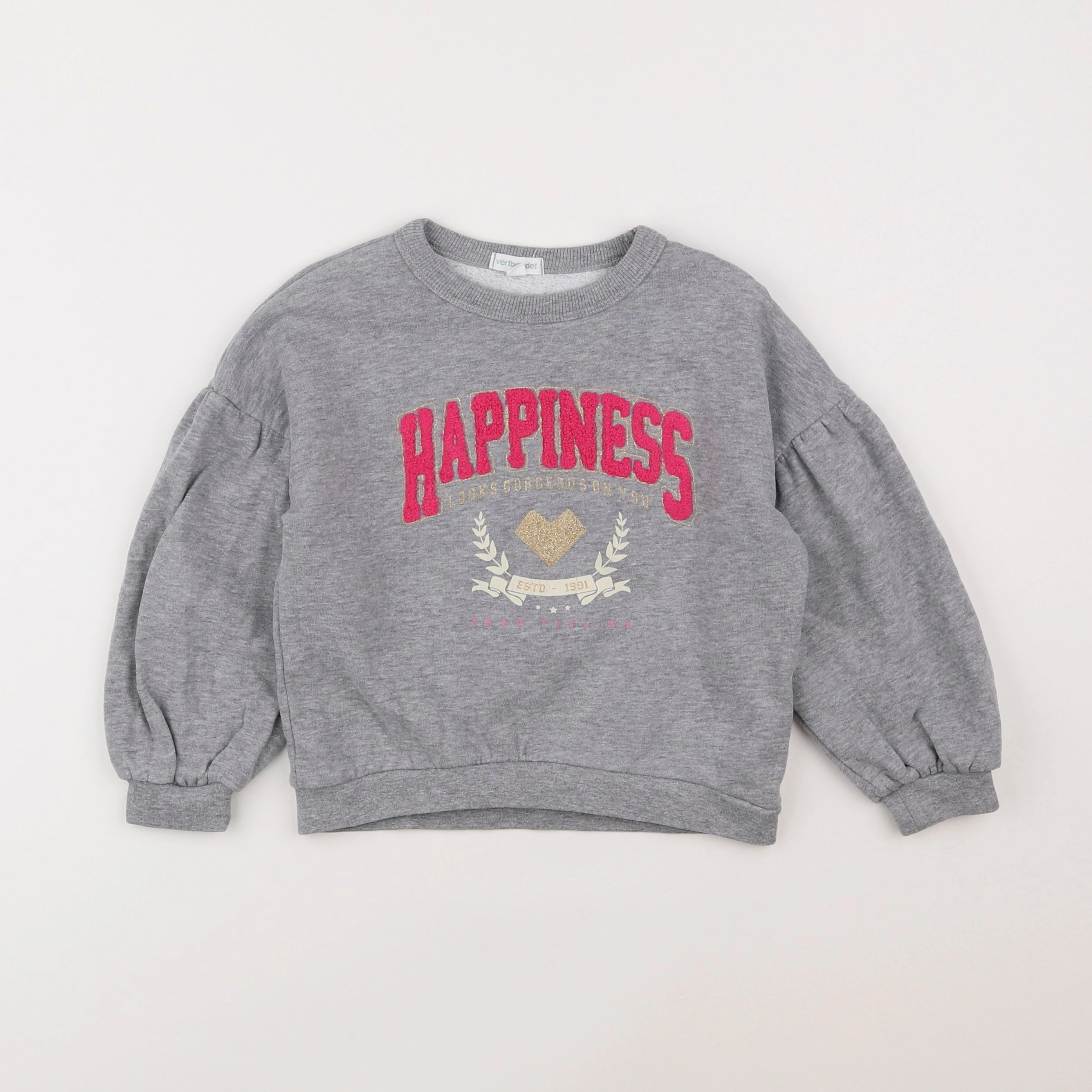 Vertbaudet - sweat gris - 6 ans