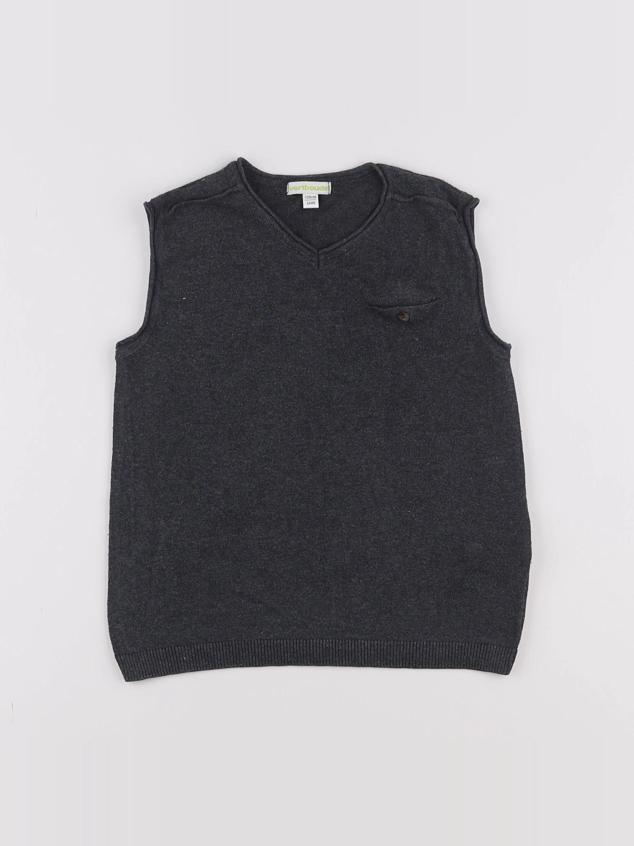 Vertbaudet - pull gris - 8 ans