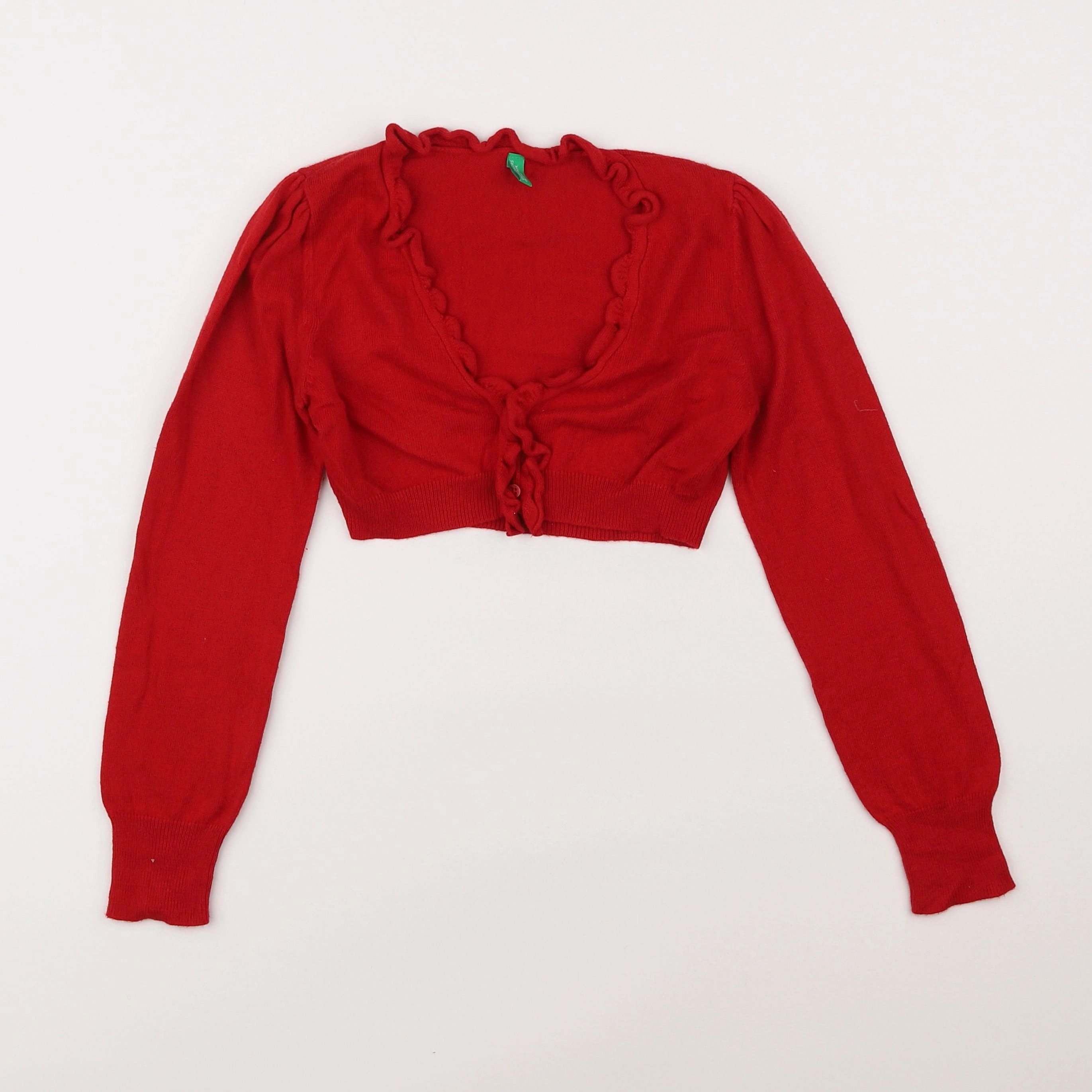 Benetton - gilet rouge - 7/8 ans