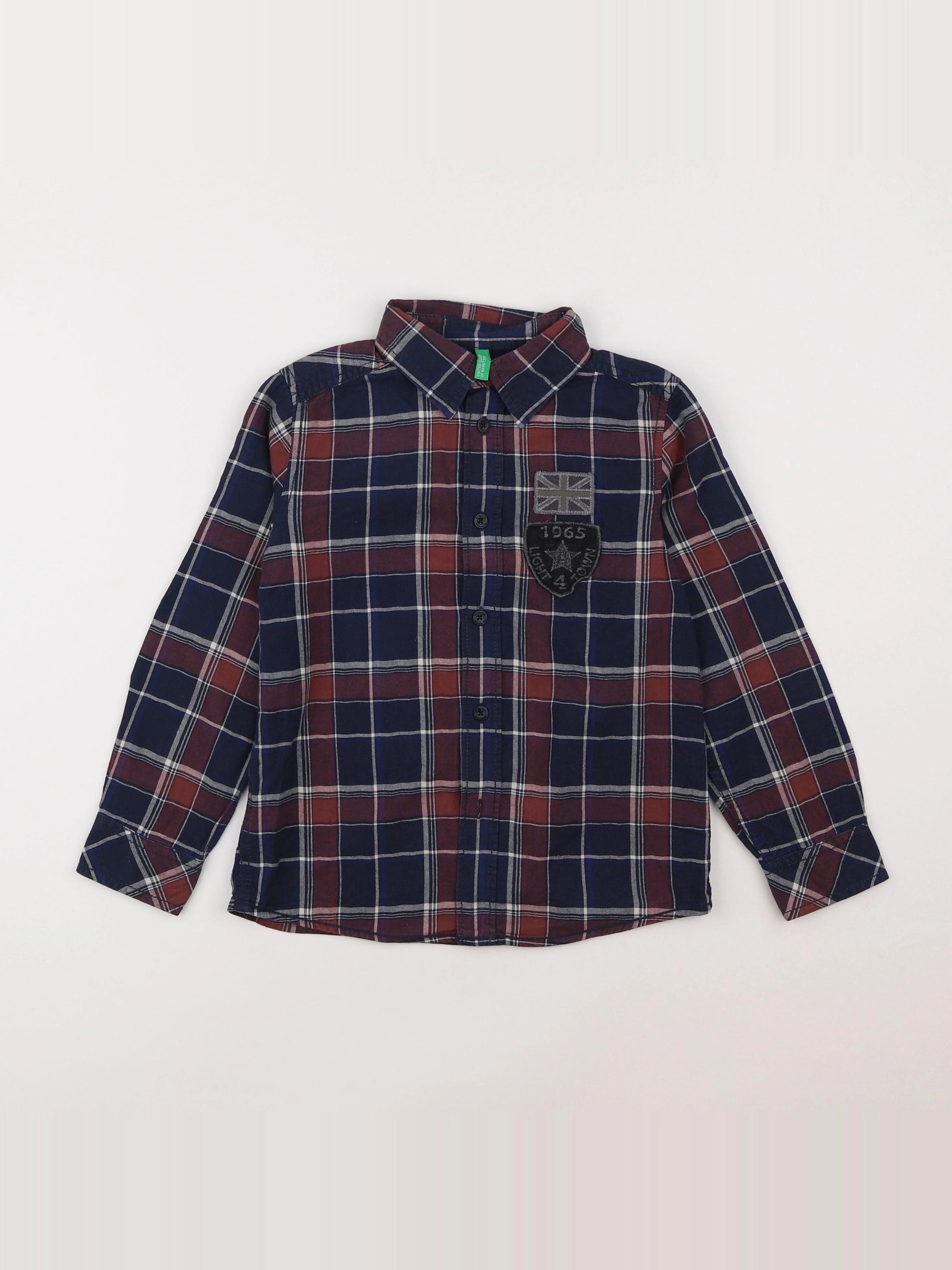 Benetton - chemise bleu - 6/7 ans