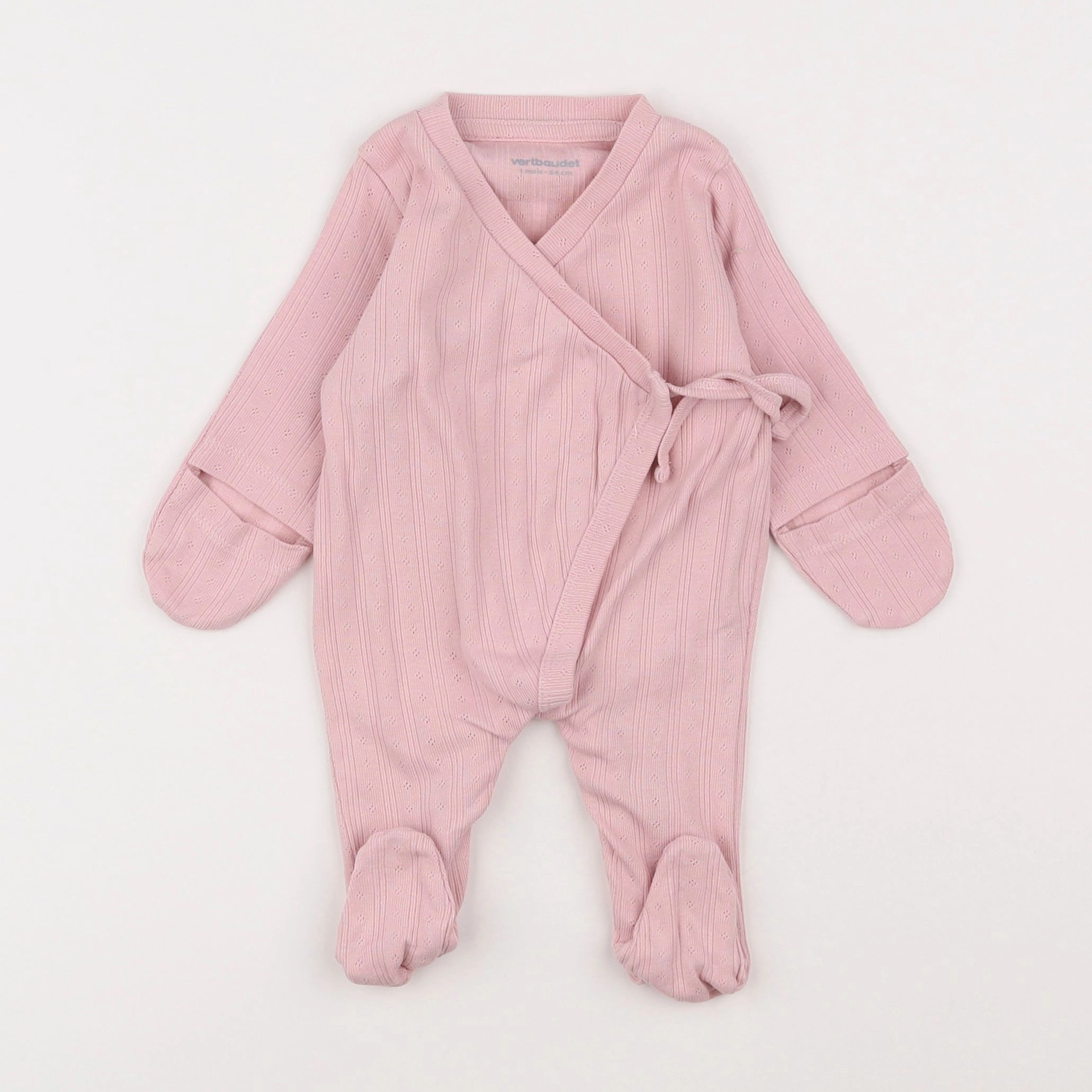 Vertbaudet - pyjama coton rose - 1 mois