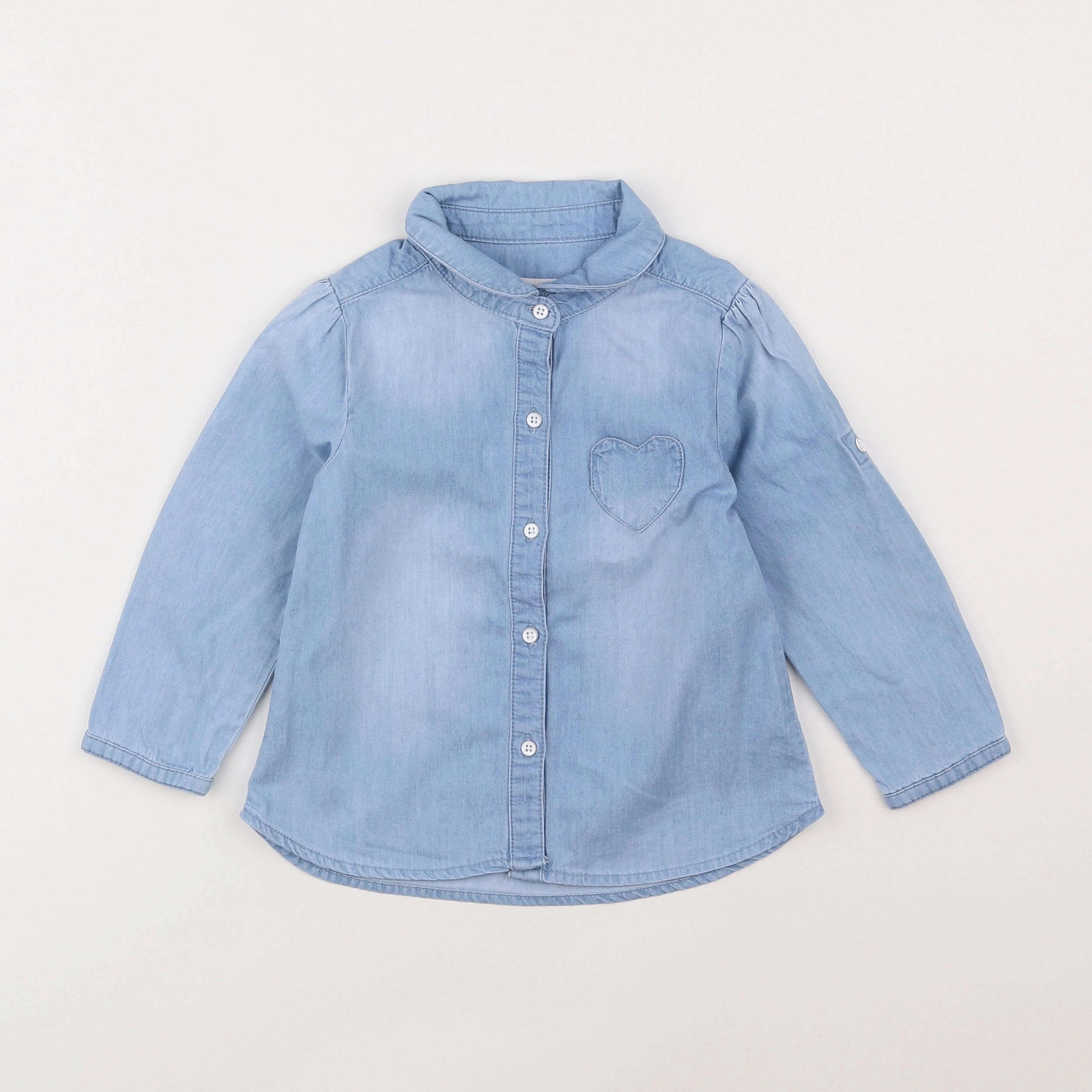 Vertbaudet - blouse bleu - 2 ans