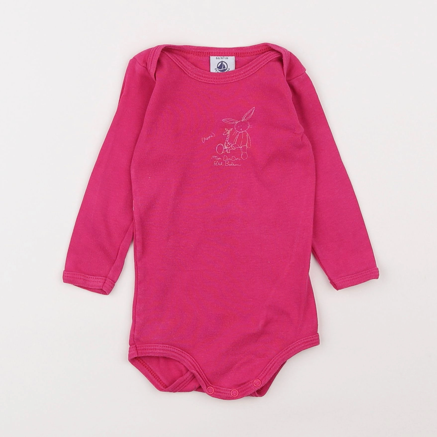 Petit Bateau - body rose - 6 mois