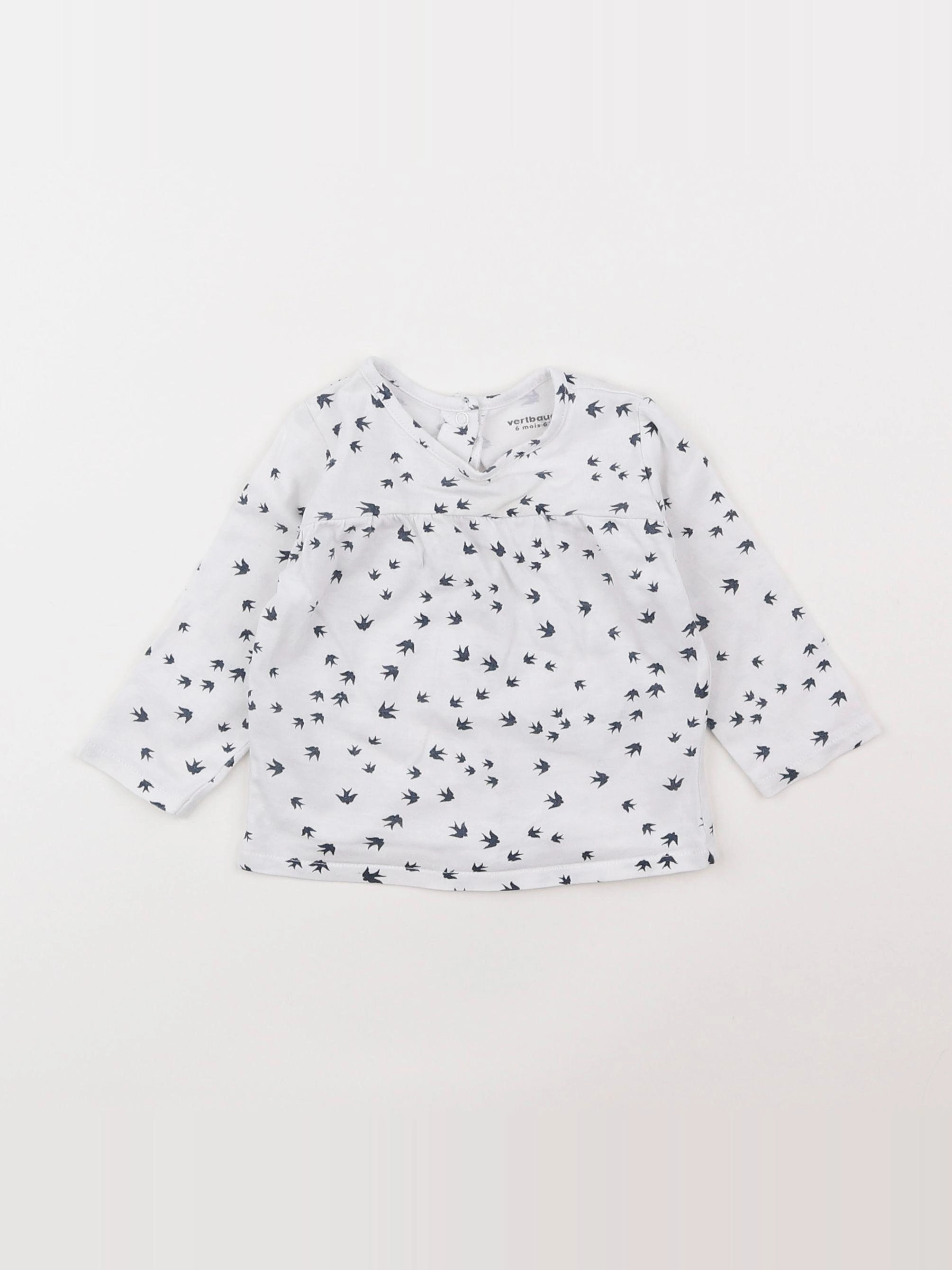Vertbaudet - tee-shirt blanc - 6 mois