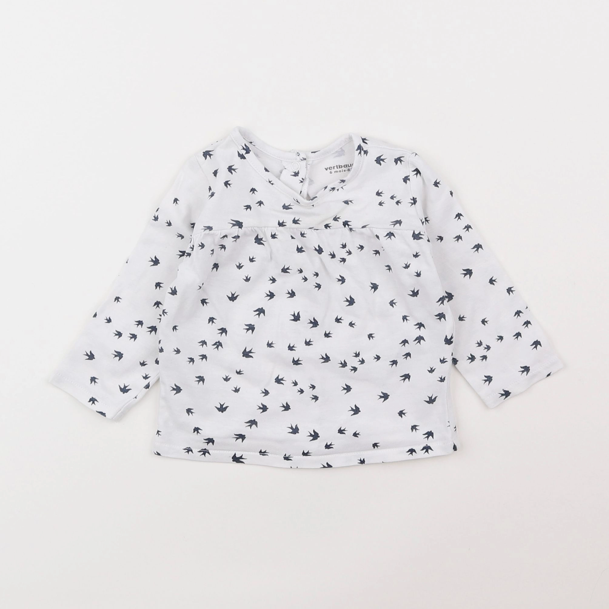 Vertbaudet - tee-shirt blanc - 6 mois