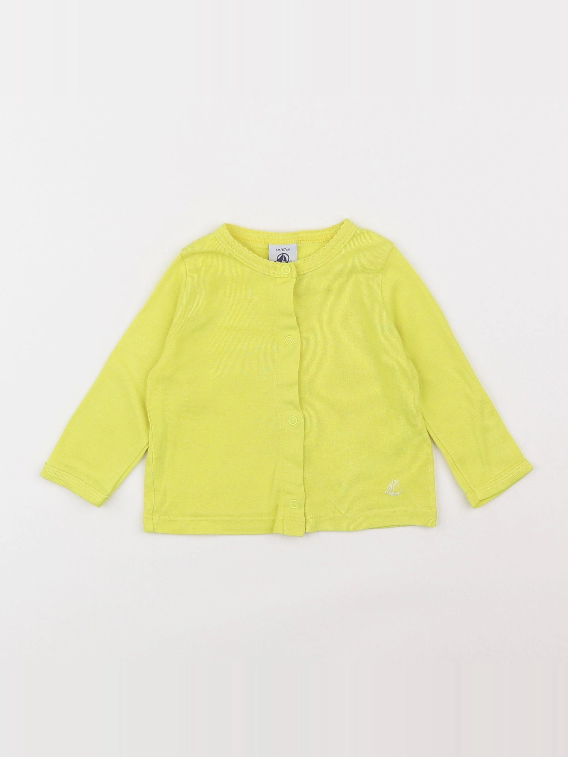 Petit Bateau - tee-shirt jaune fluo - 6 mois