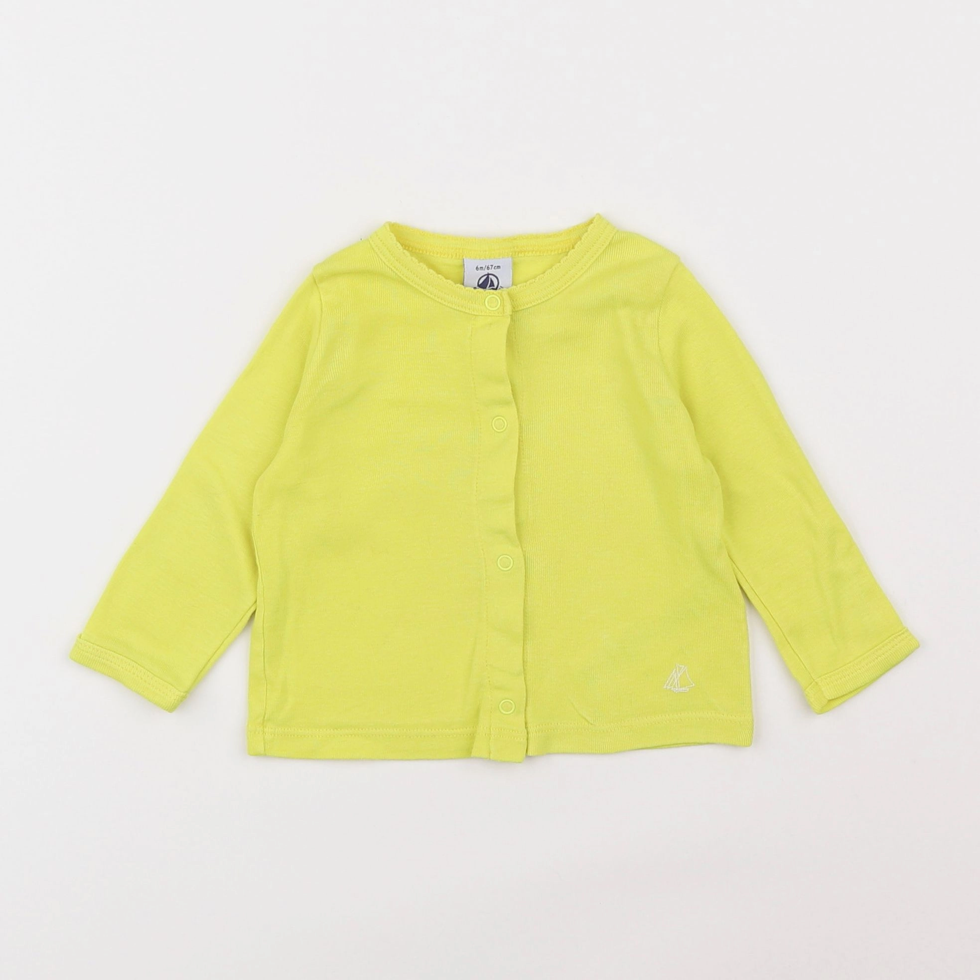 Petit Bateau - tee-shirt jaune fluo - 6 mois