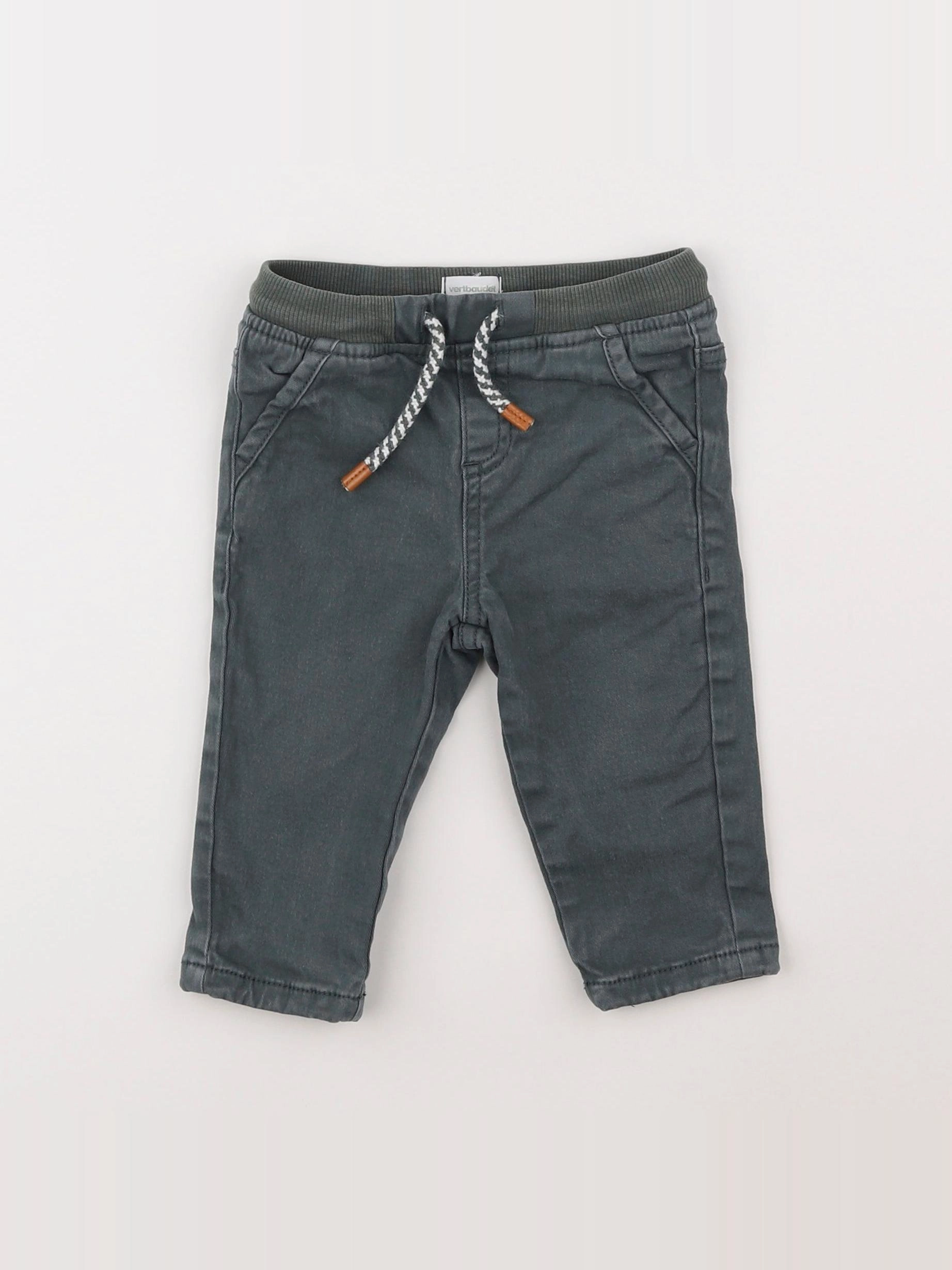 Vertbaudet - pantalon vert - 9 mois