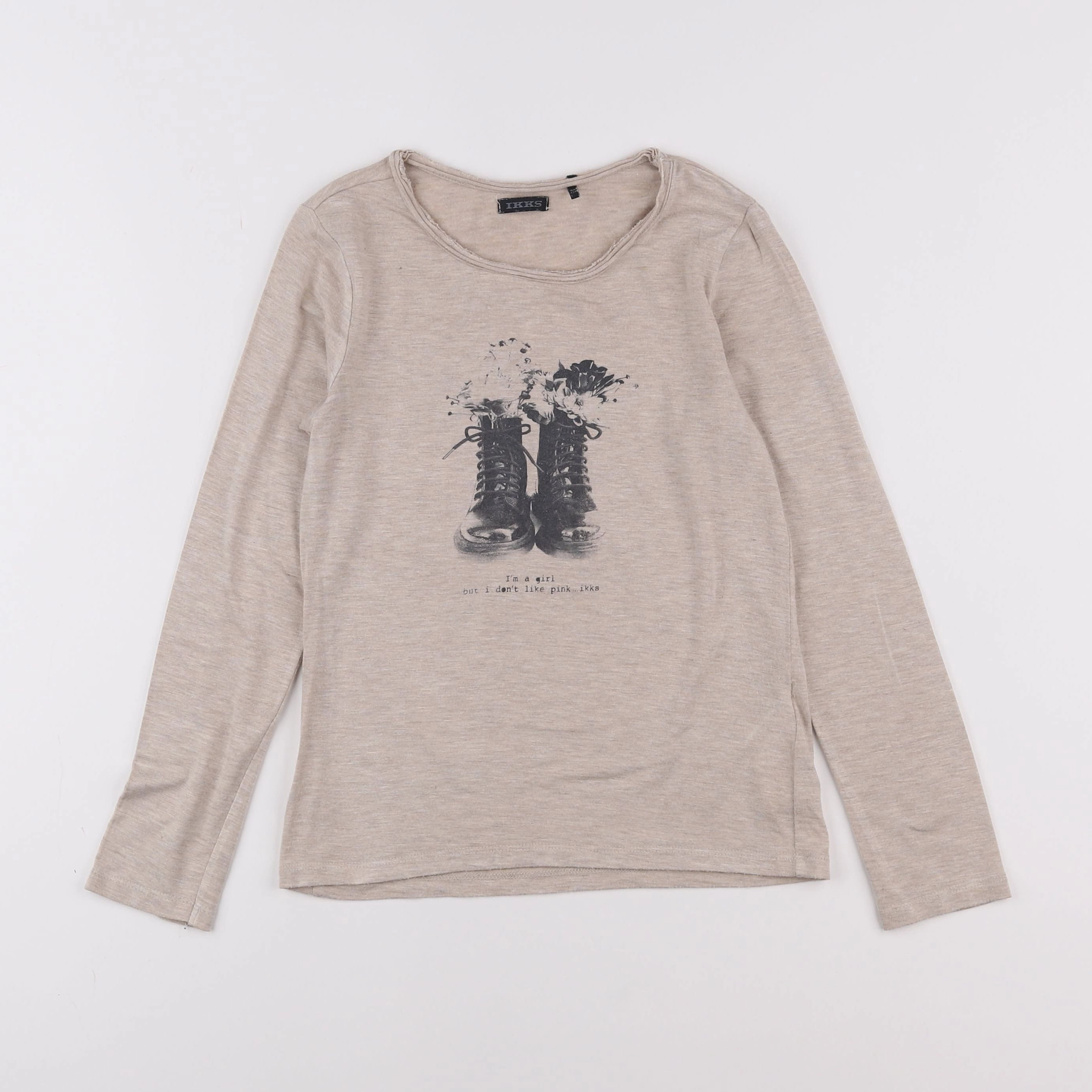 IKKS - tee-shirt beige - 8 ans