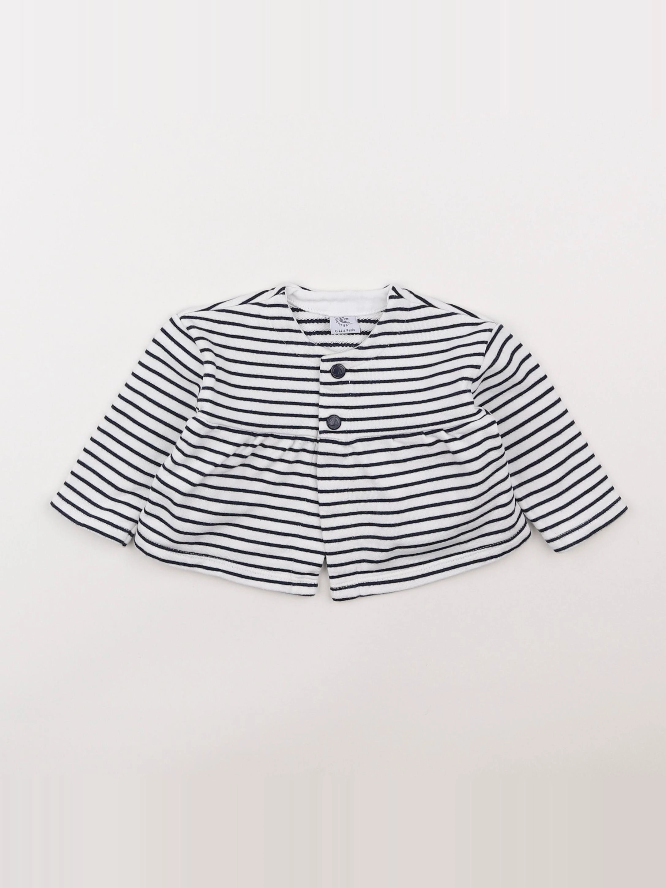 Petit Bateau - sweat bleu - 6 mois