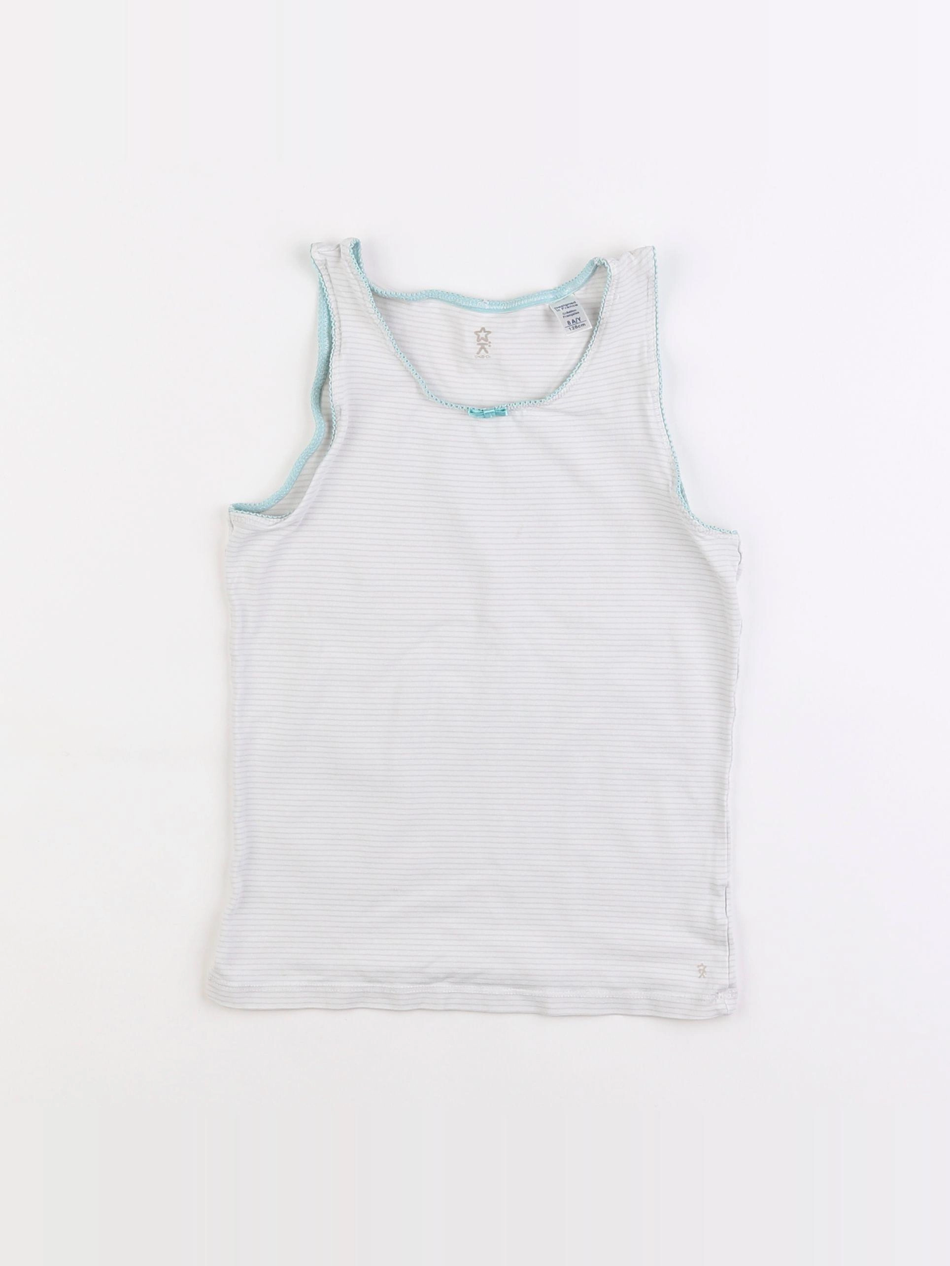 Okaidi - maillot de corps bleu - 8 ans