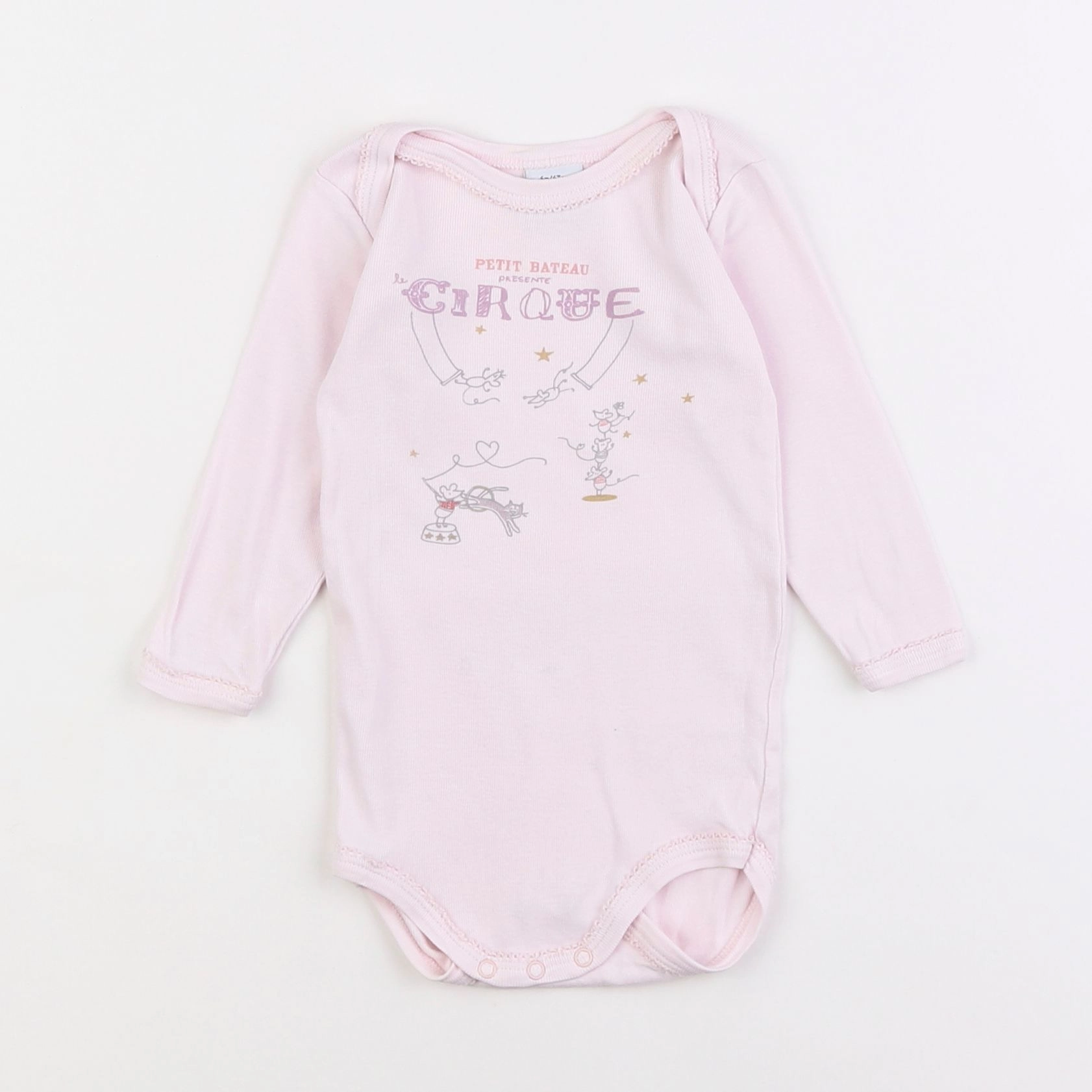 Petit Bateau - body rose - 6 mois