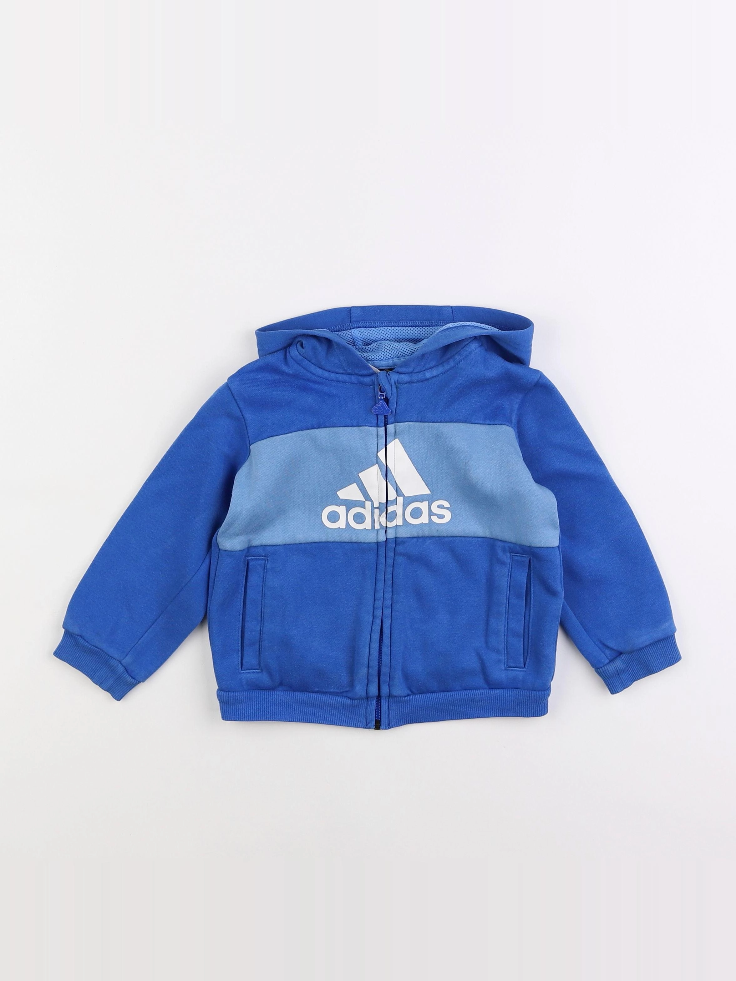 Adidas - sweat bleu - 9/12 mois