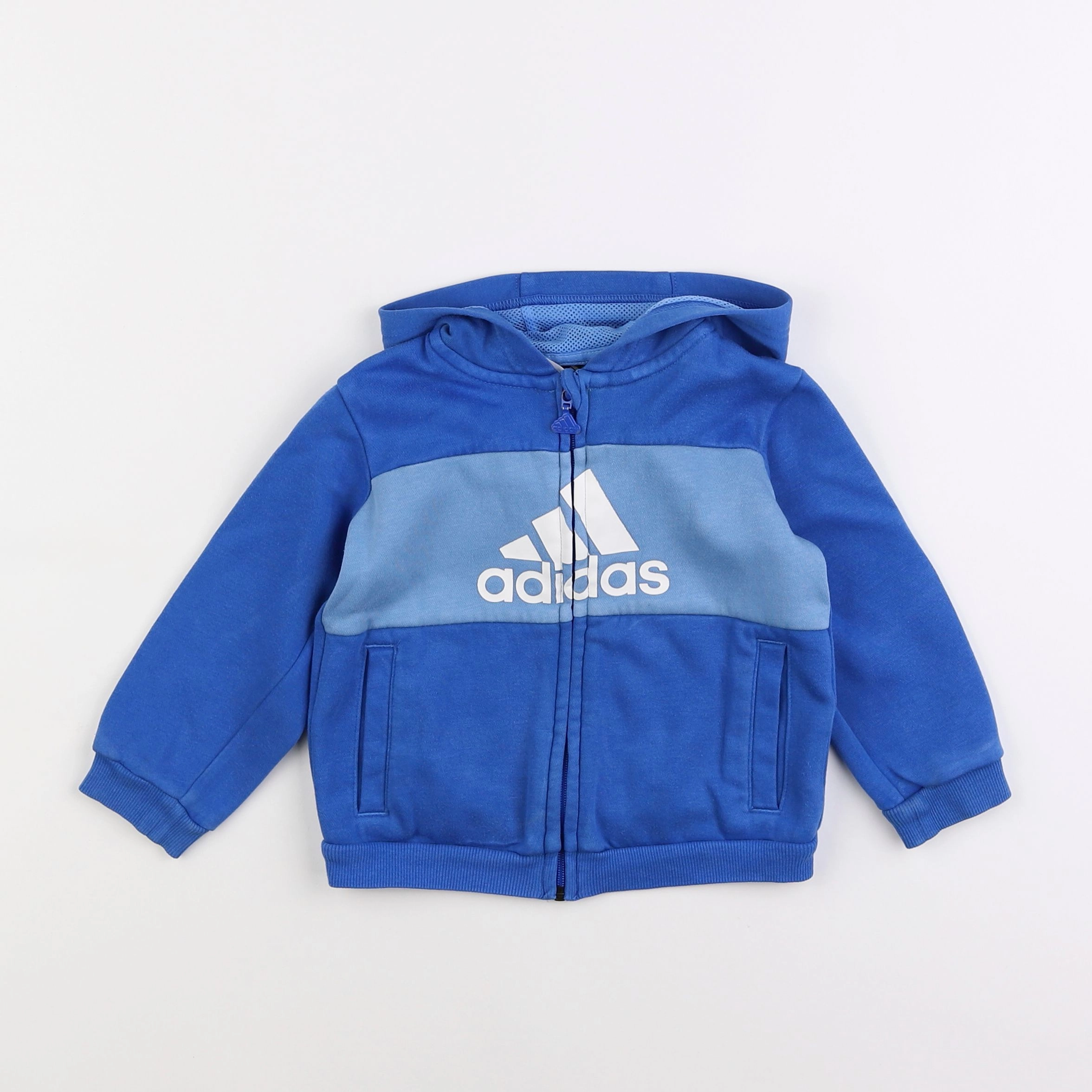 Adidas - sweat bleu - 9/12 mois