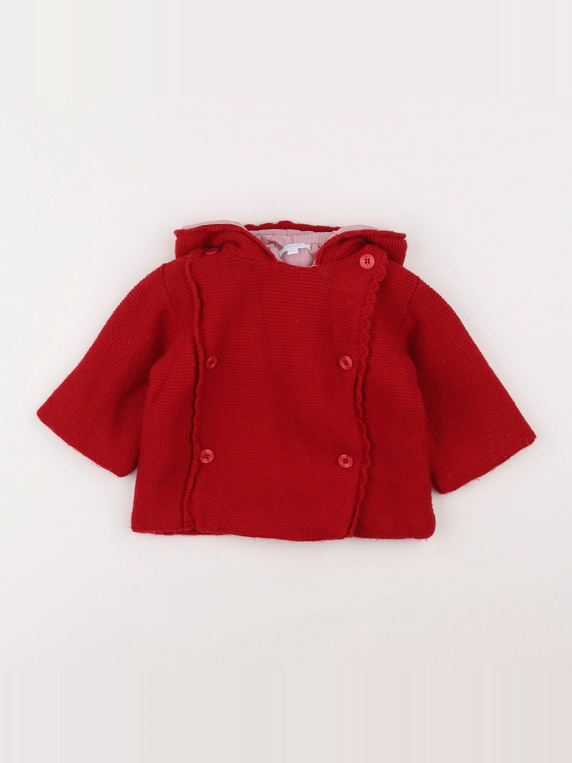 Jacadi - veste doublé rouge - 6 mois