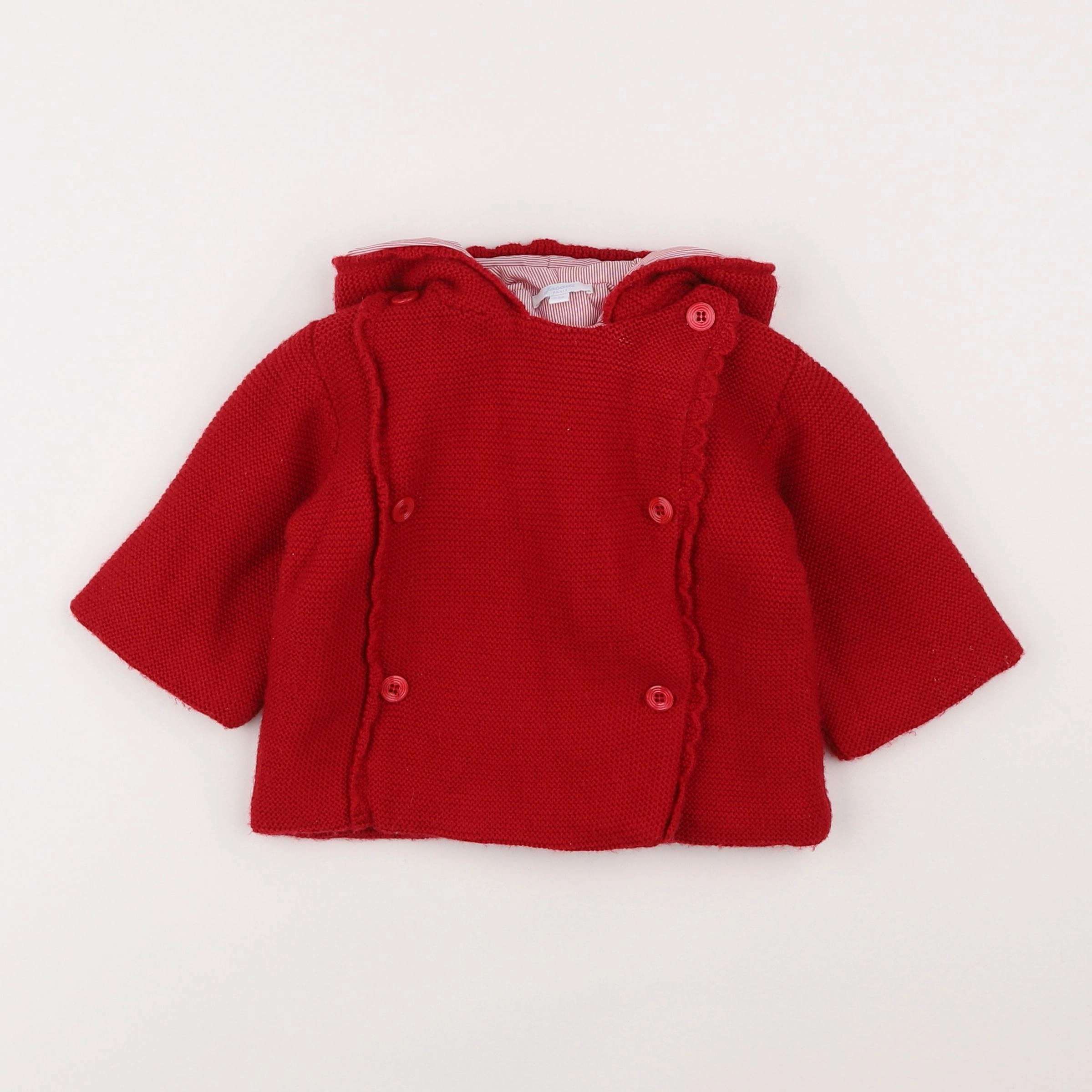 Jacadi - veste doublé rouge - 6 mois