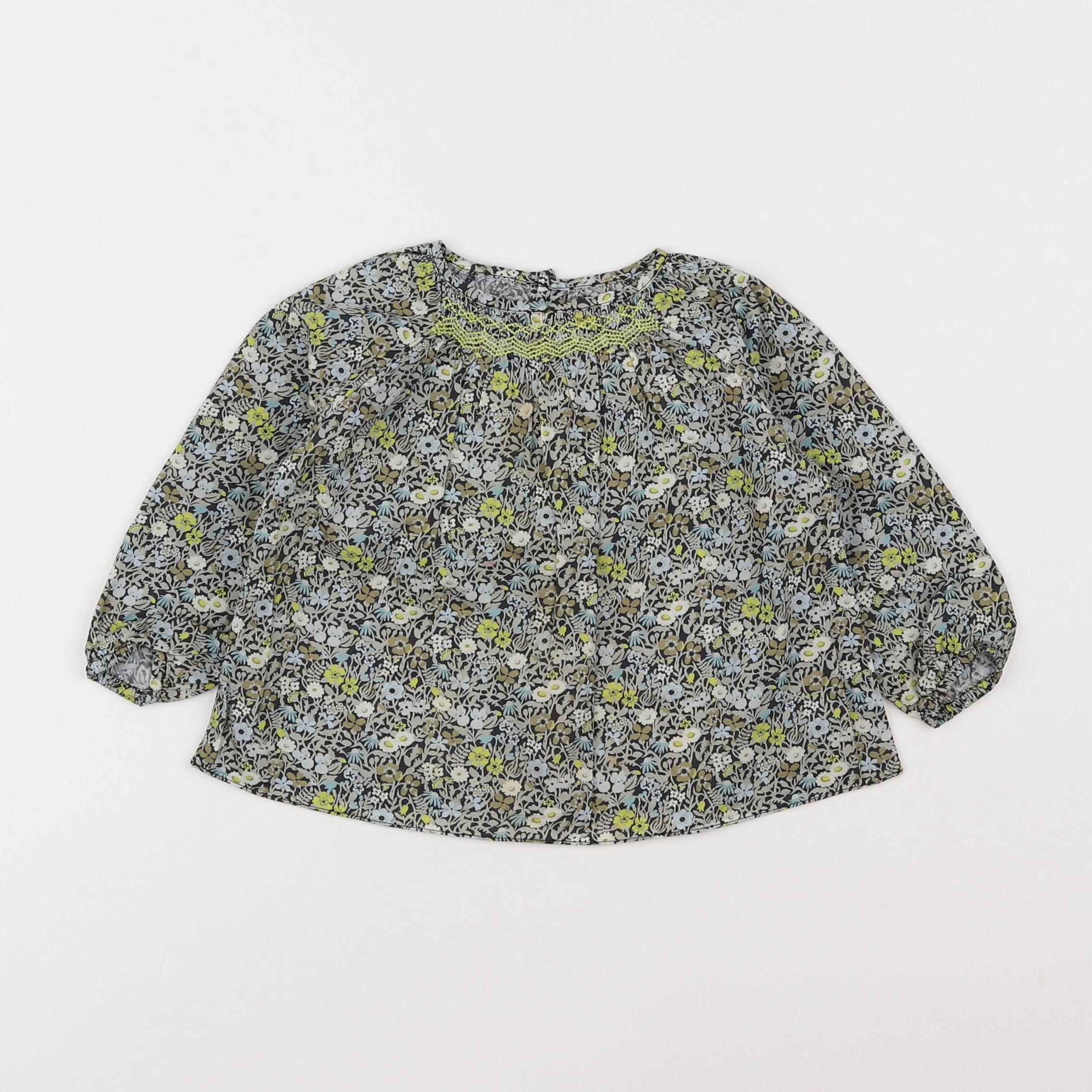 Jacadi - blouse liberty vert - 12 mois