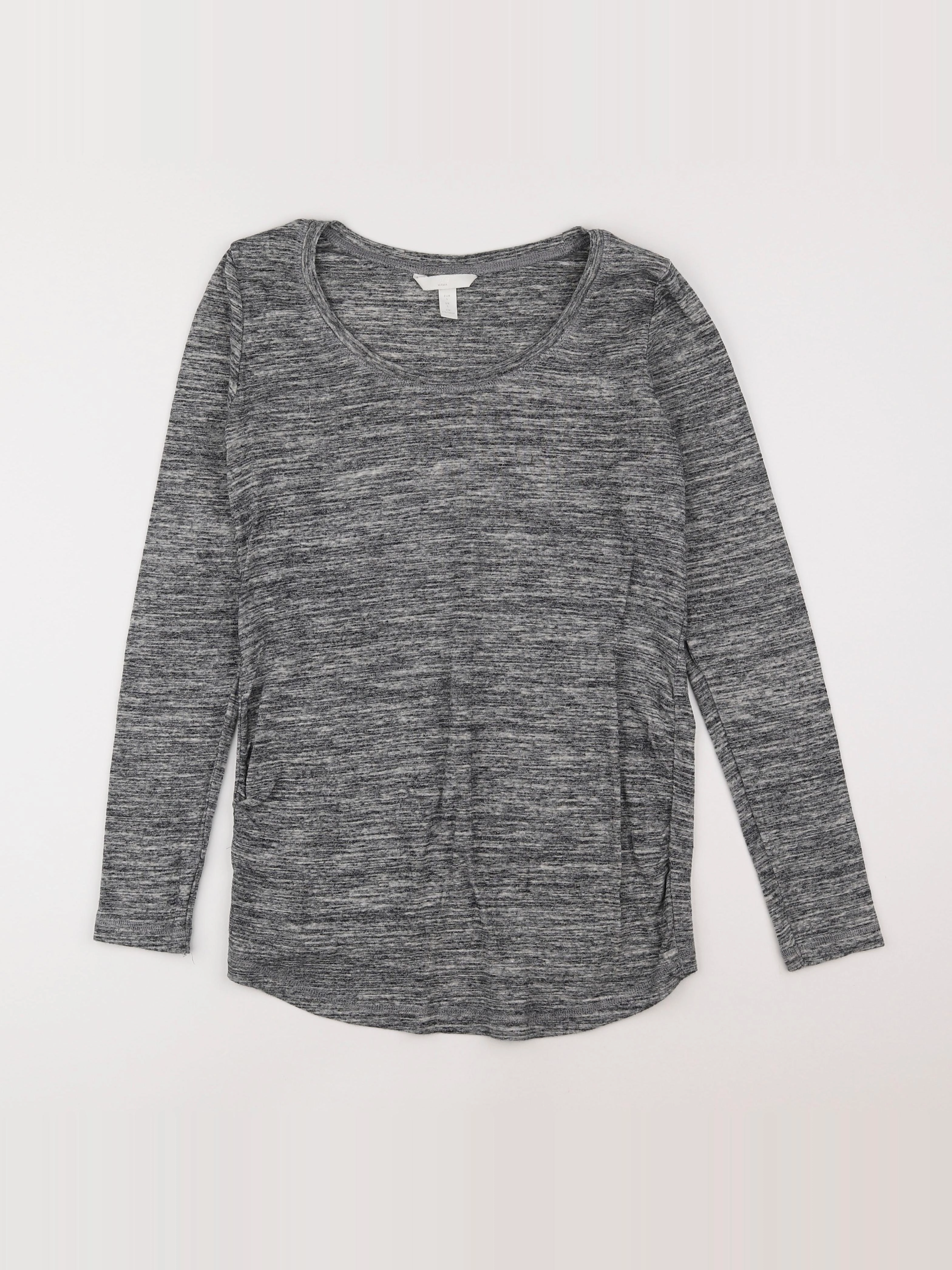 H&M - tee-shirt grossesse gris - 42 à 44