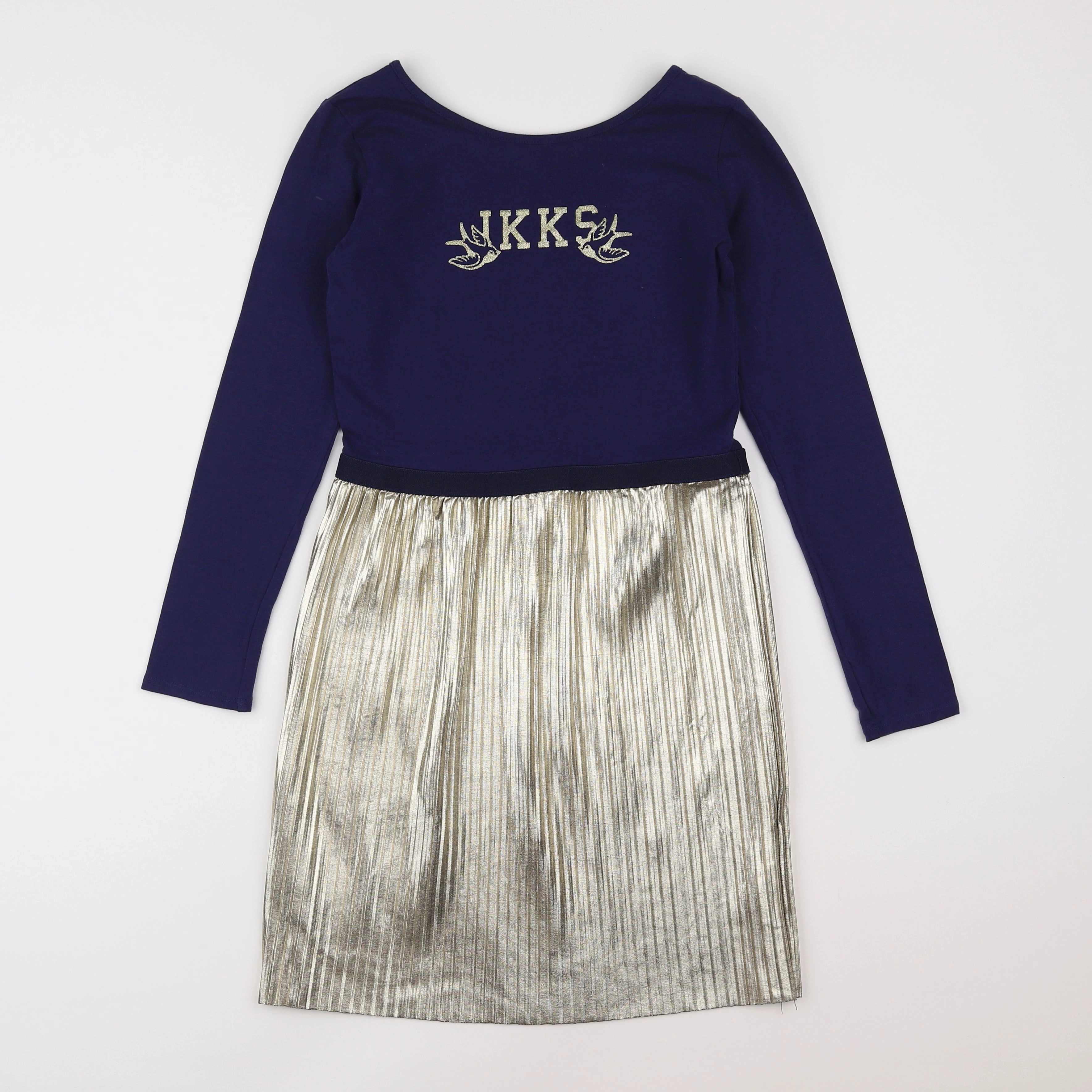 IKKS - robe bleu, or - 12 ans