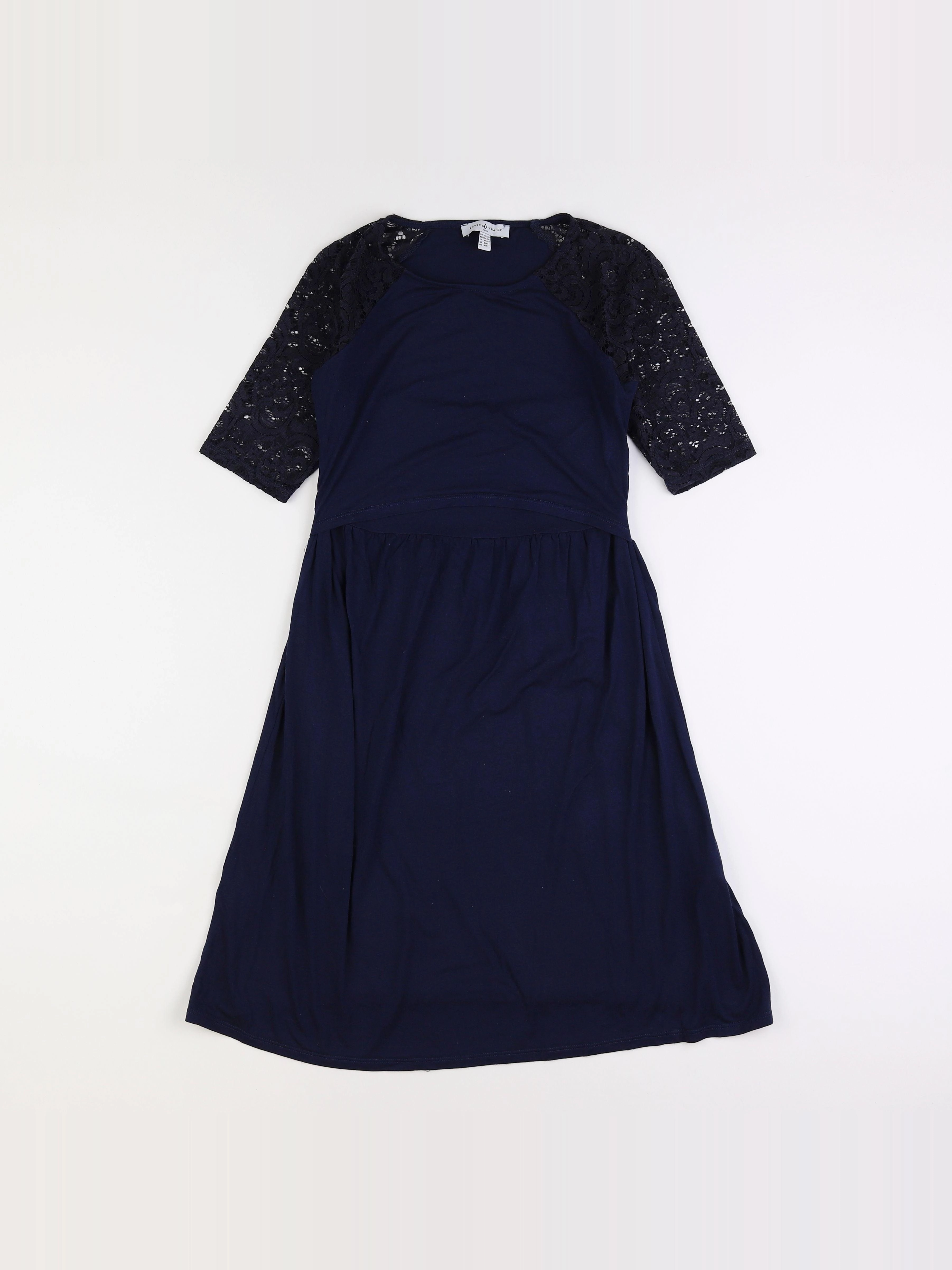 Envie de fraise - robe grossesse, allaitement bleu, noir - 36 à 38