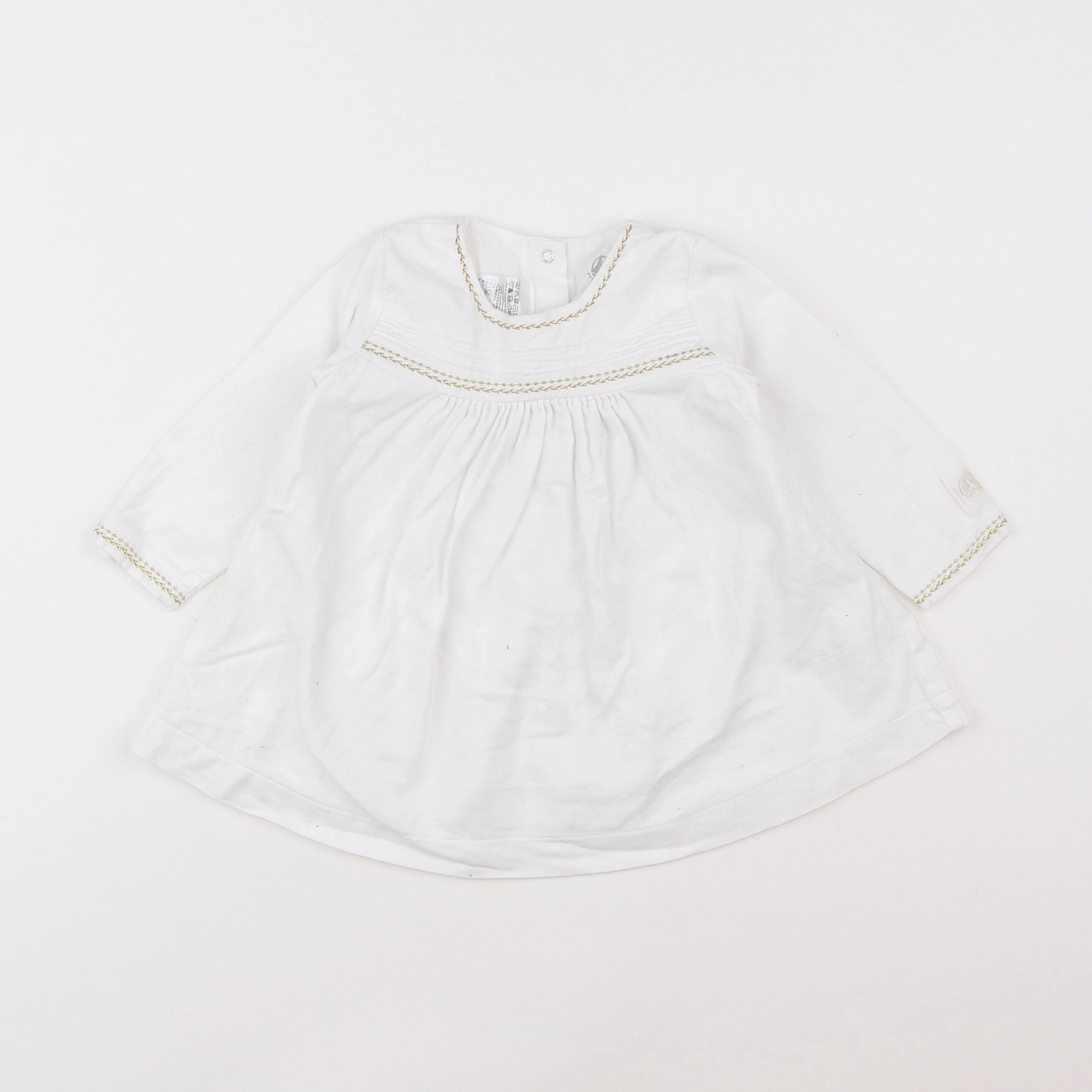 Petit Bateau - robe blanc - 12 mois