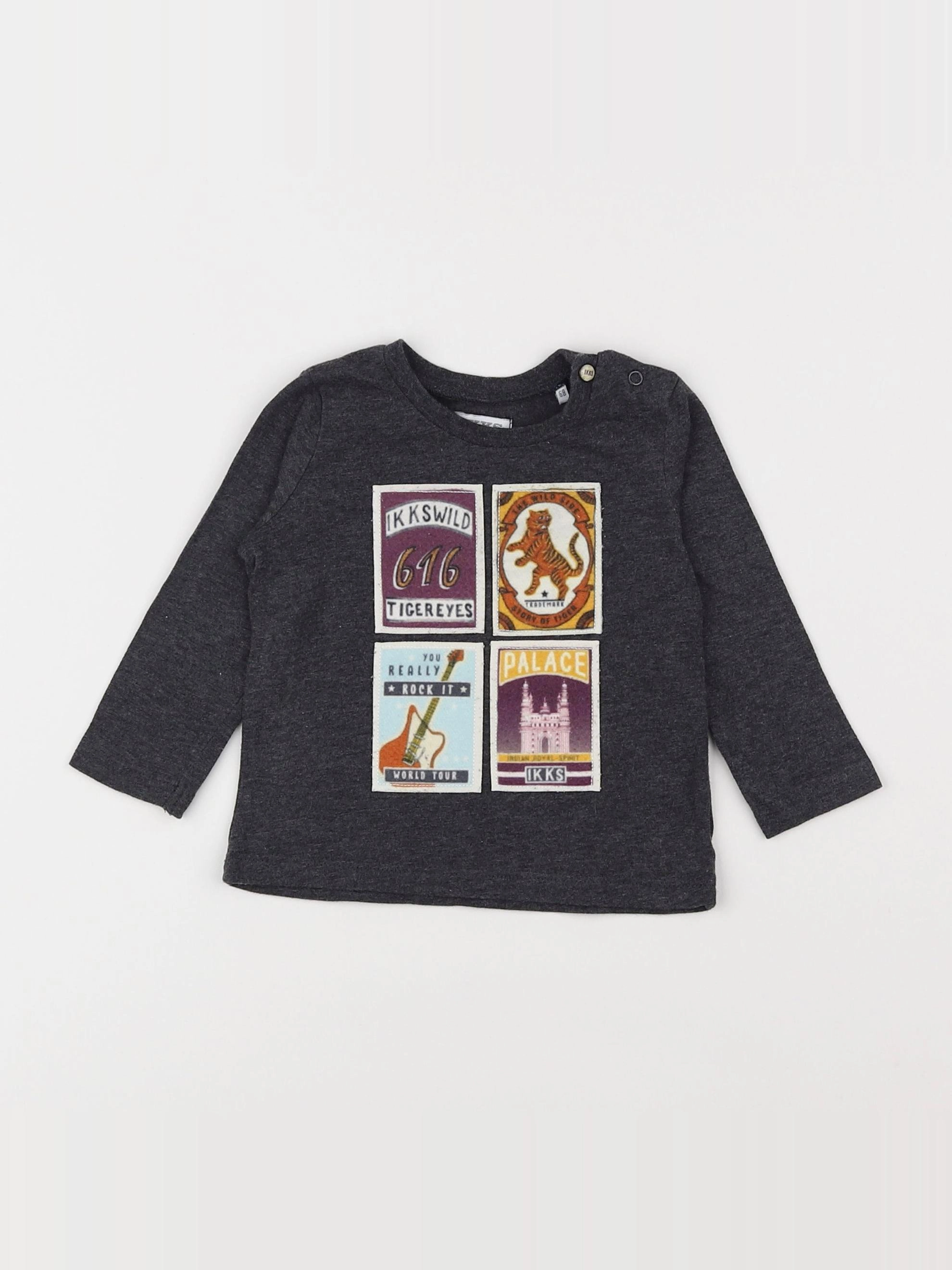 IKKS - tee-shirt gris - 6 mois