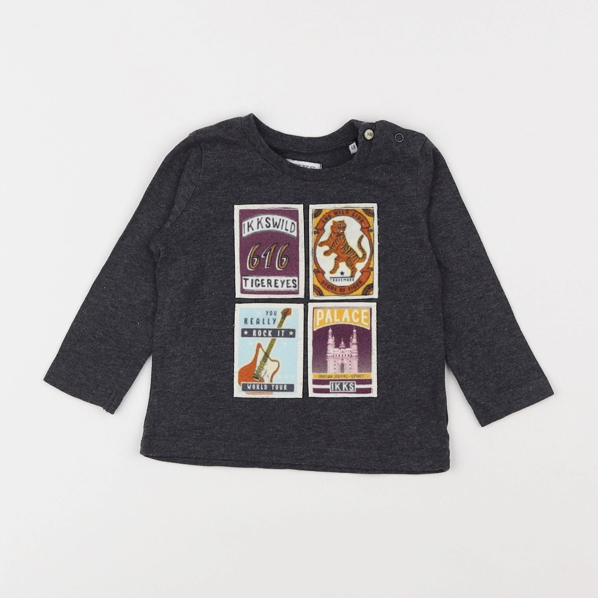 IKKS - tee-shirt gris - 6 mois