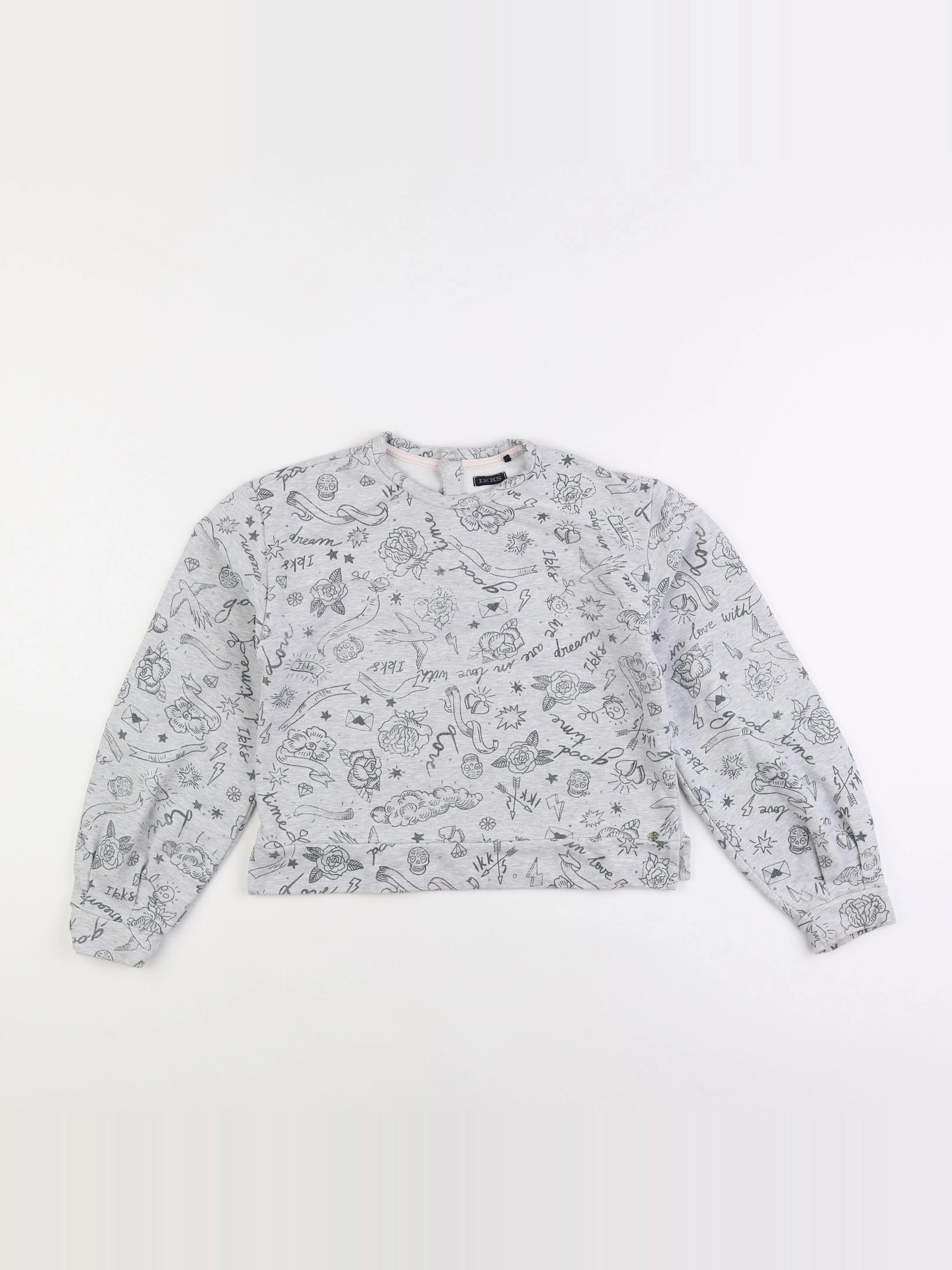 IKKS - sweat court gris - 12 ans