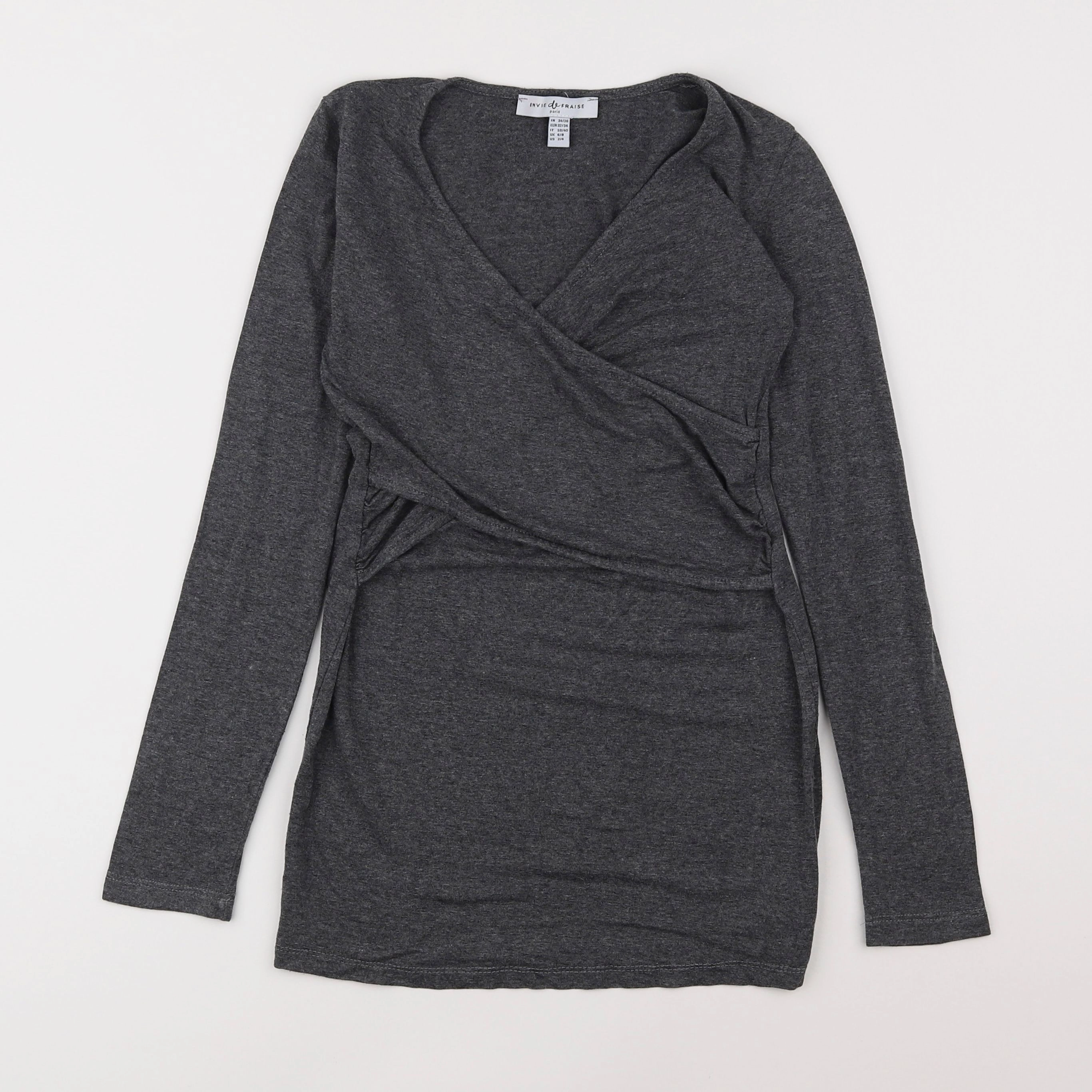 Envie de fraise - tee-shirt grossesse, allaitement gris - 34 à 36