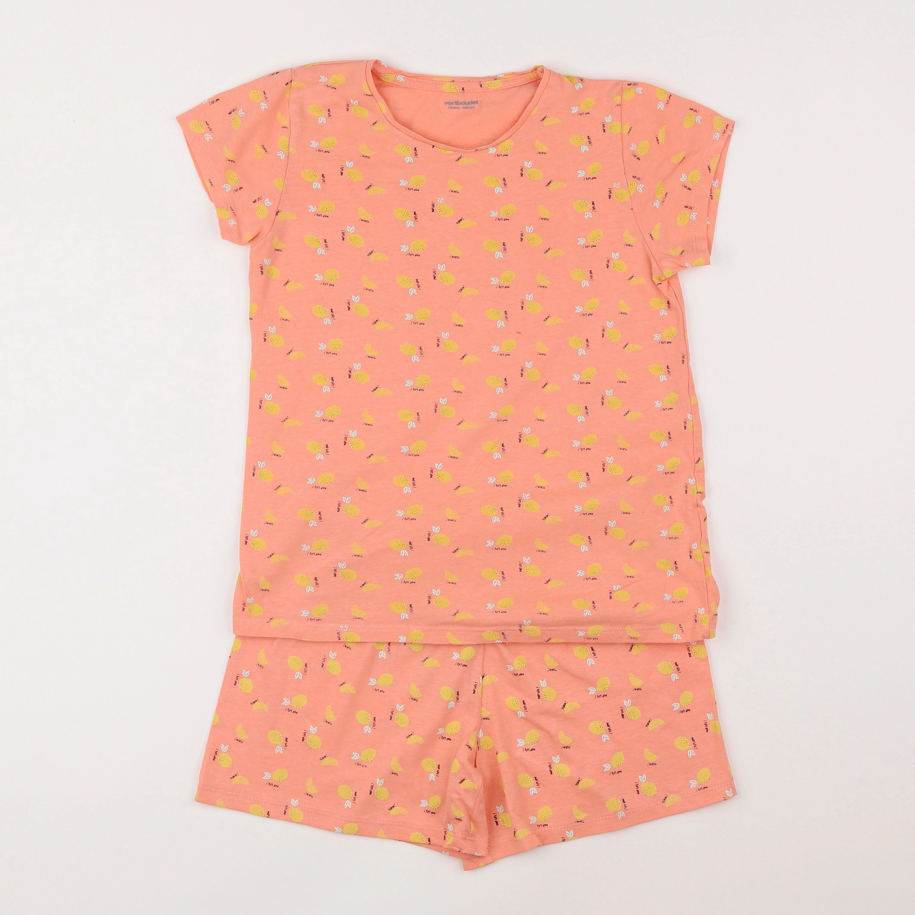 Vertbaudet - pyjama coton orange - 10 ans