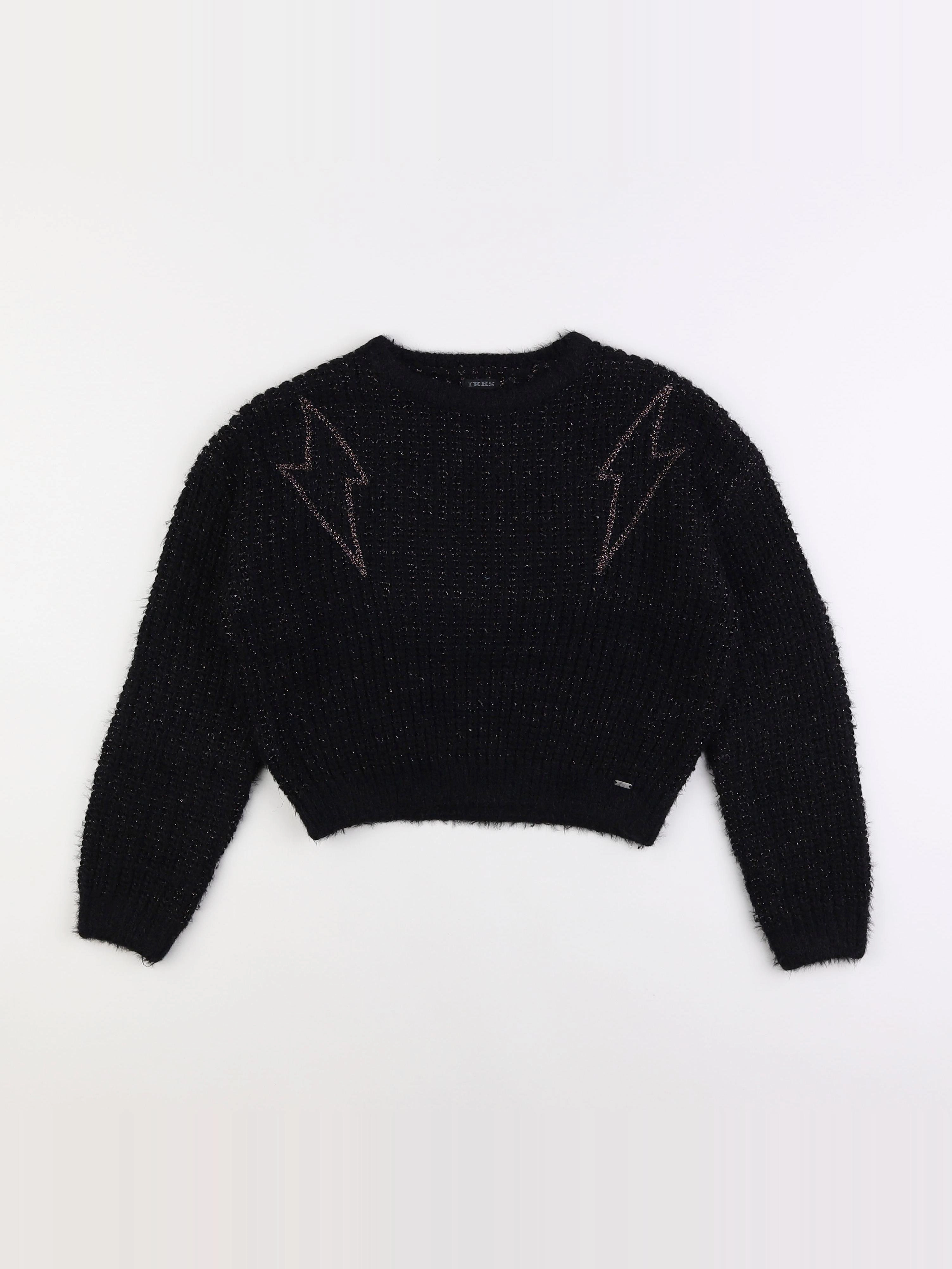 IKKS - pull noir, bronze - 10 ans