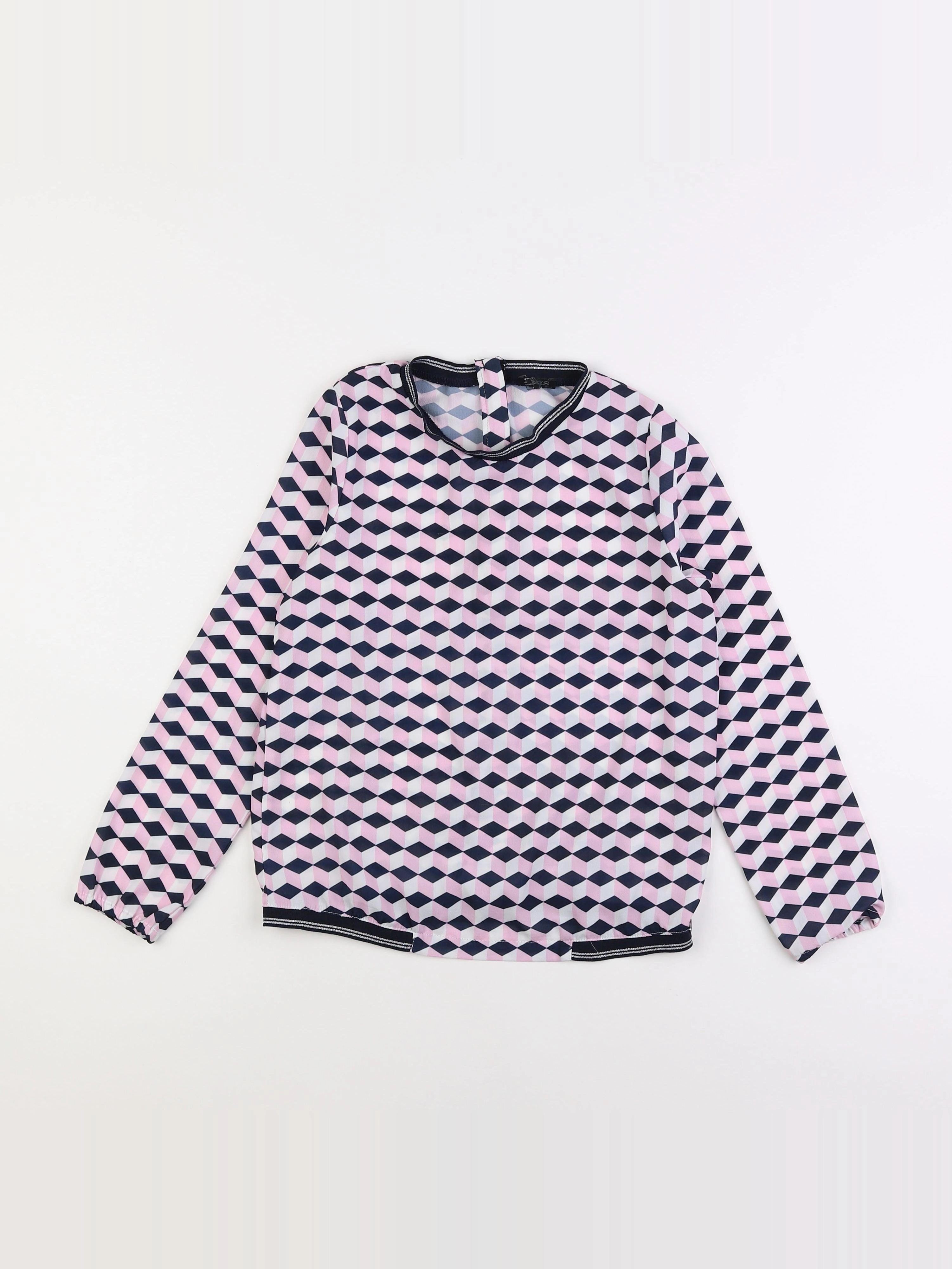 IKKS - blouse rose, noir - 10 ans