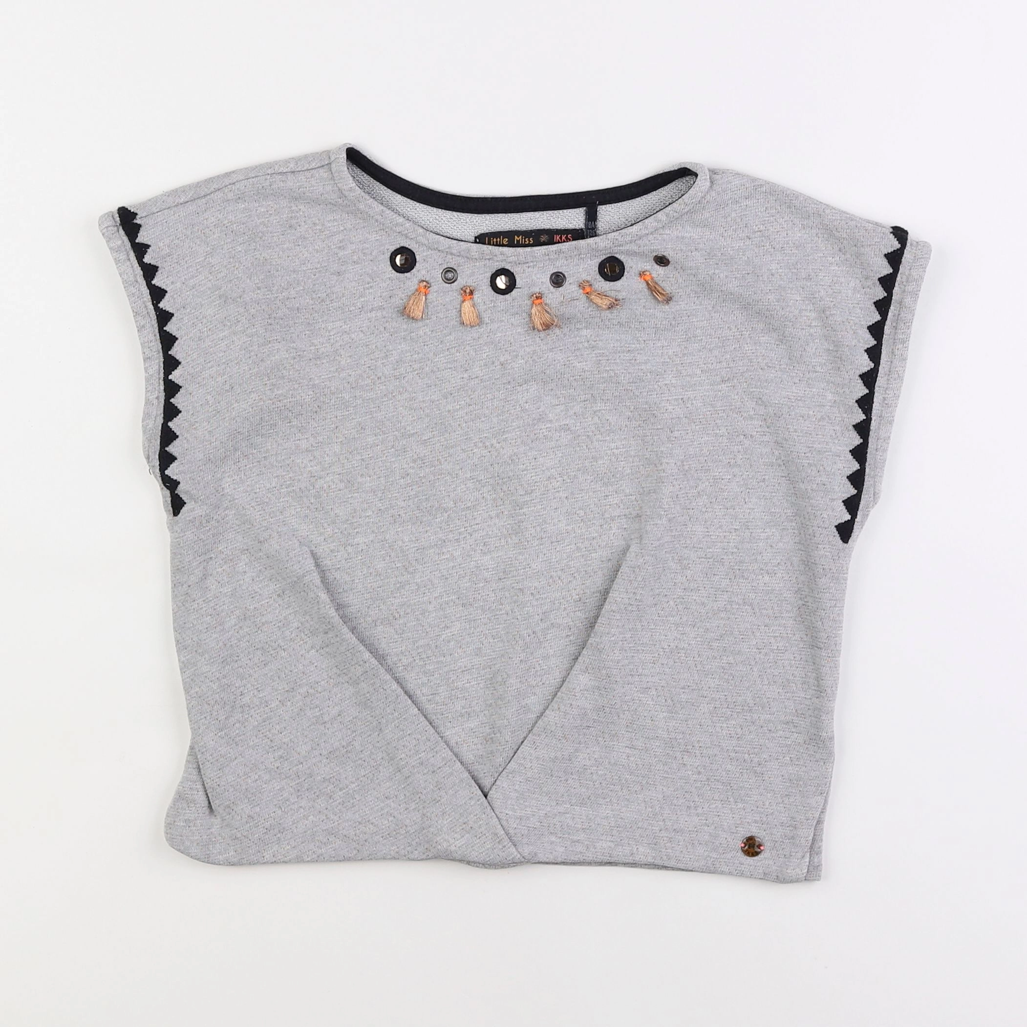 IKKS - sweat gris - 8 ans