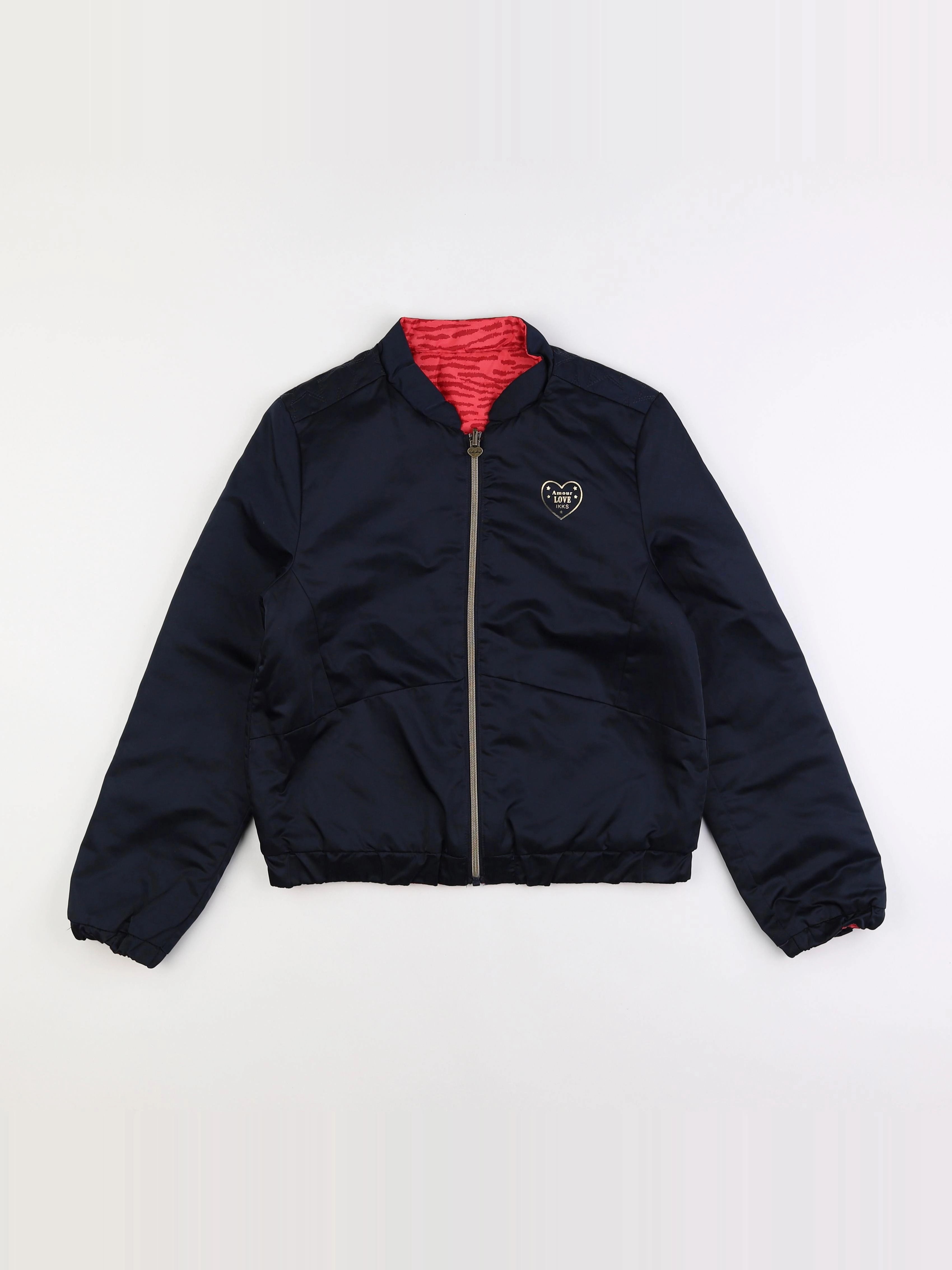 IKKS - doudoune réversible bleu, rose - 12 ans