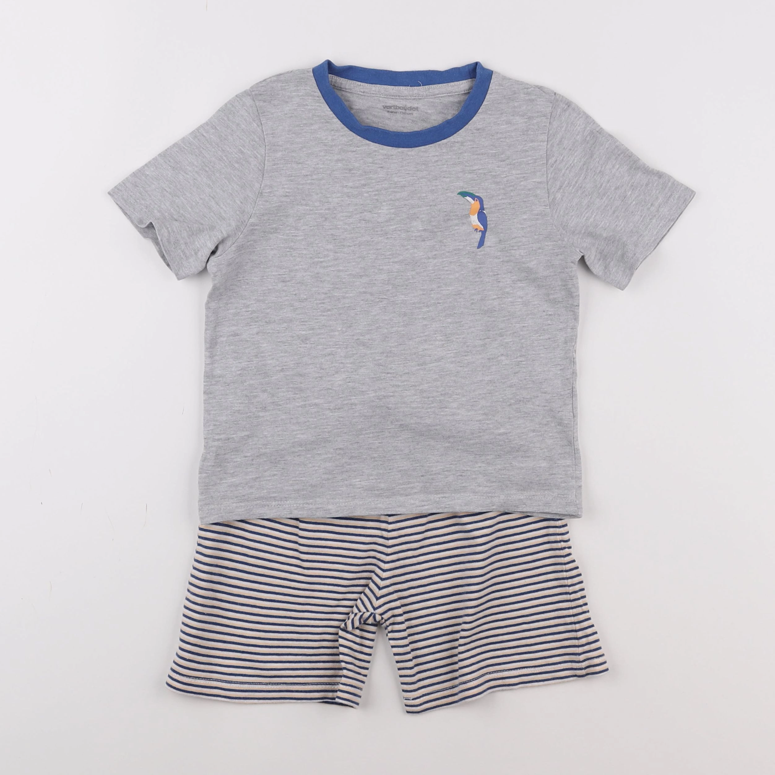 Vertbaudet - pyjama coton bleu, gris - 5 ans