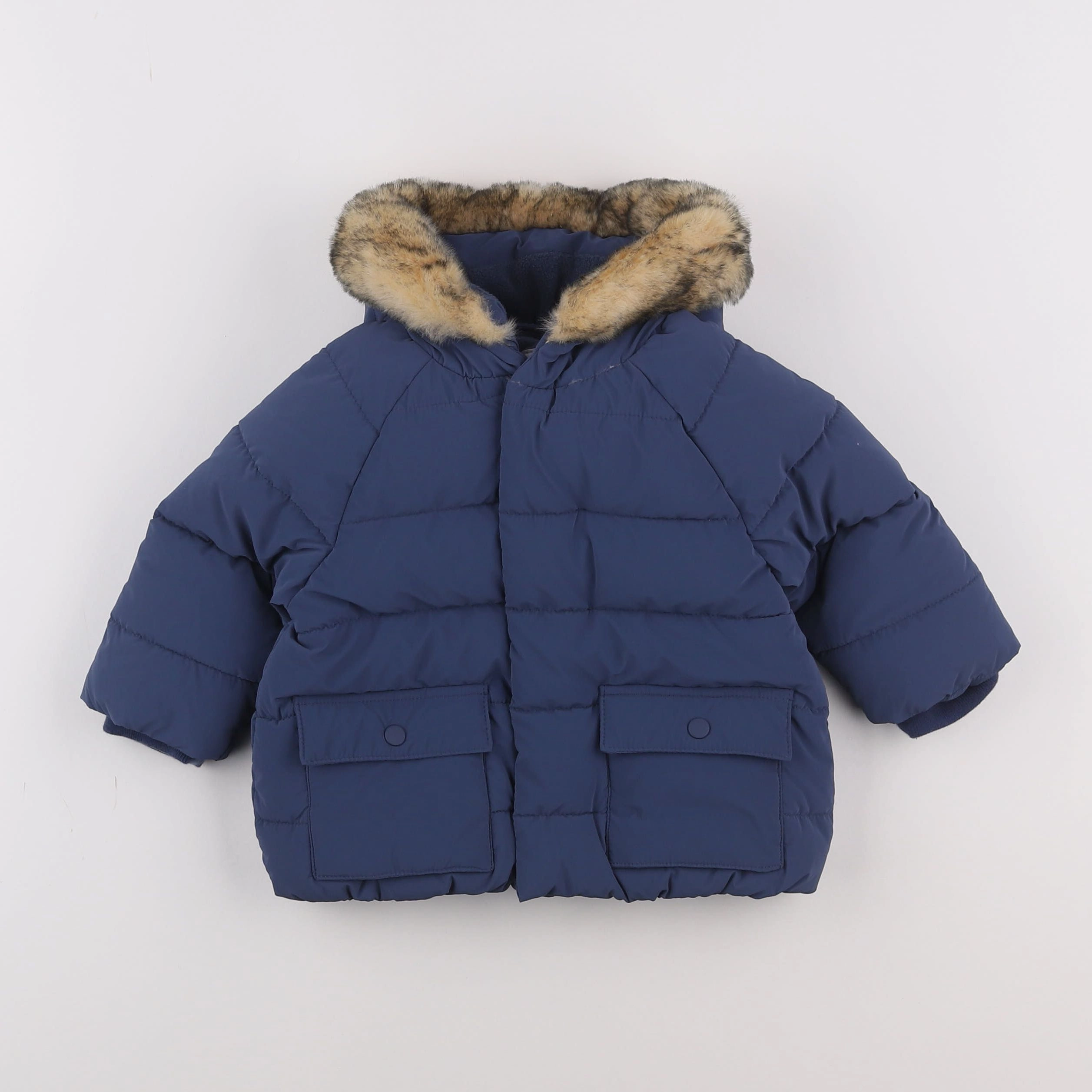 Vertbaudet - parka bleu - 12 mois