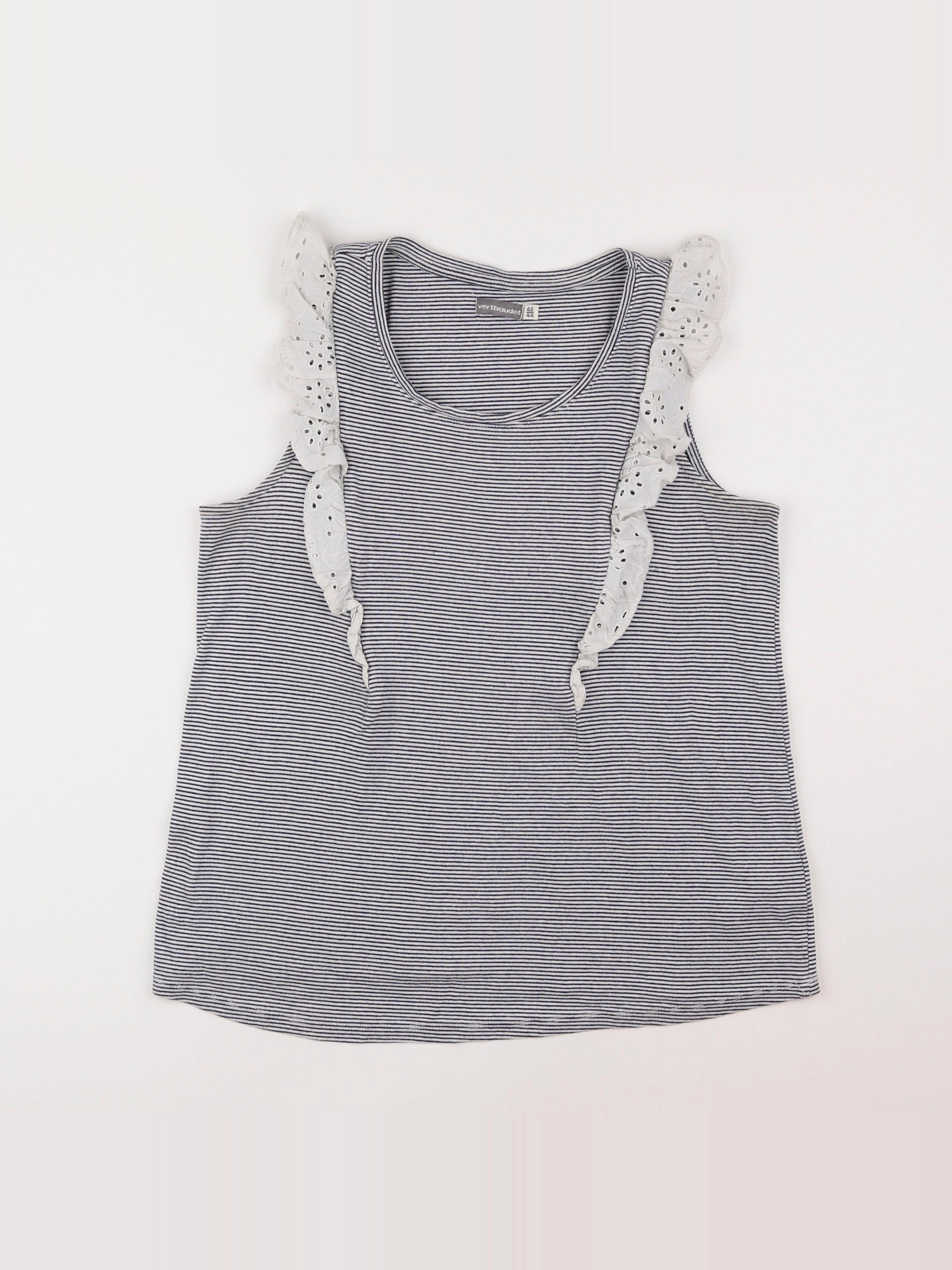 Vertbaudet - tee-shirt grossesse blanc, gris - 42 à 44