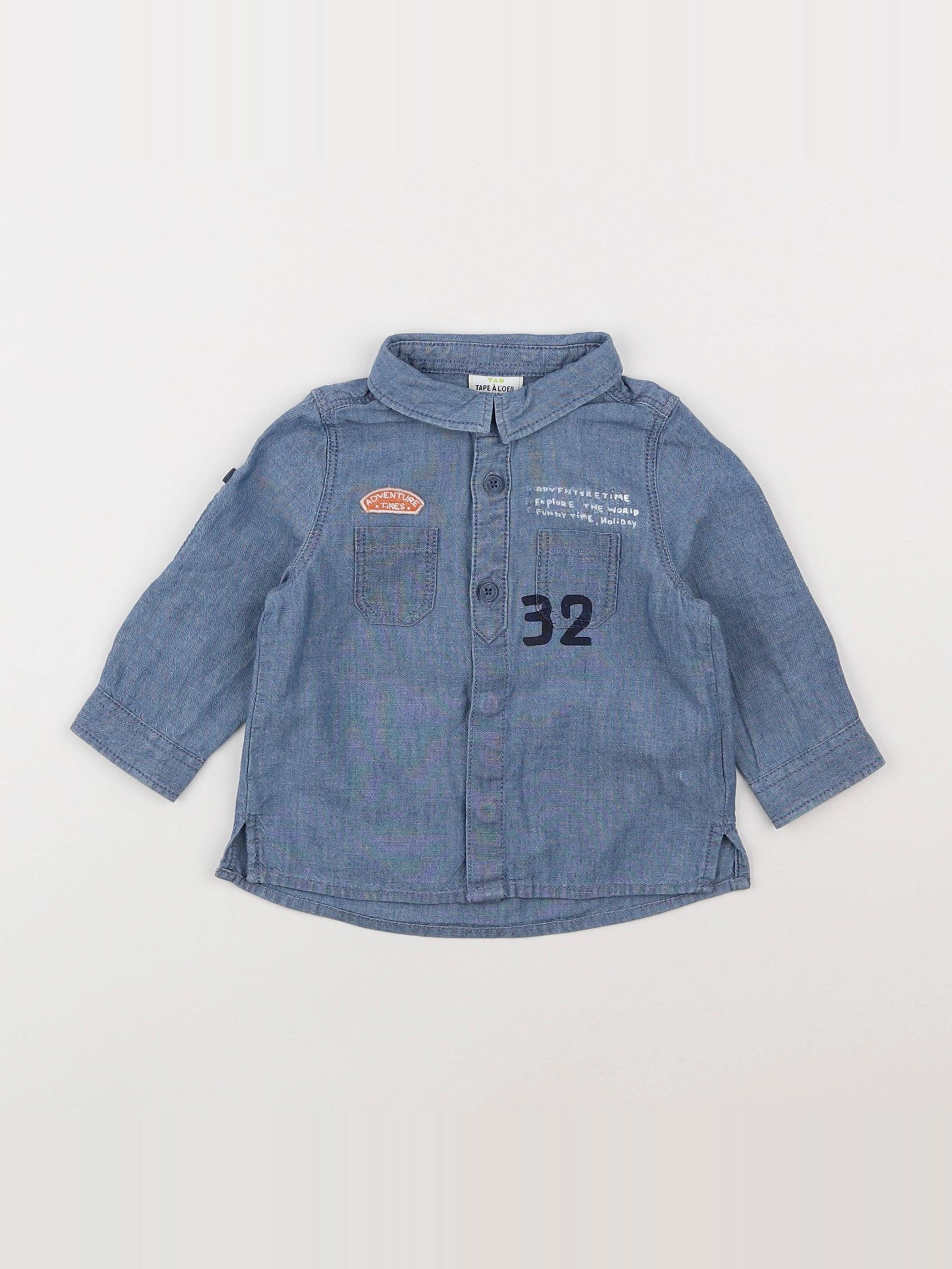 Tape à l'oeil - chemise bleu - 6 mois