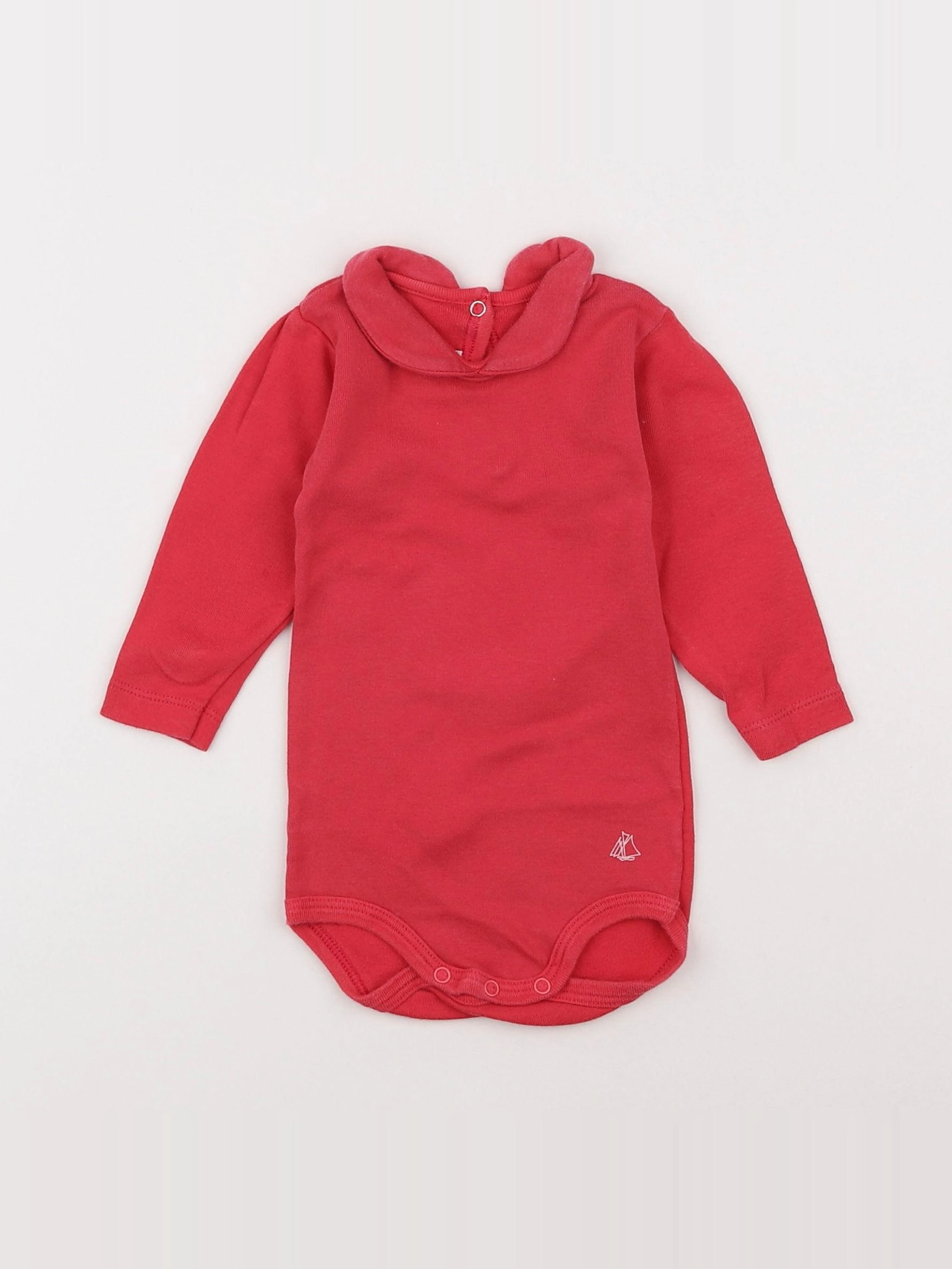 Petit Bateau - body à col rose - 6 mois