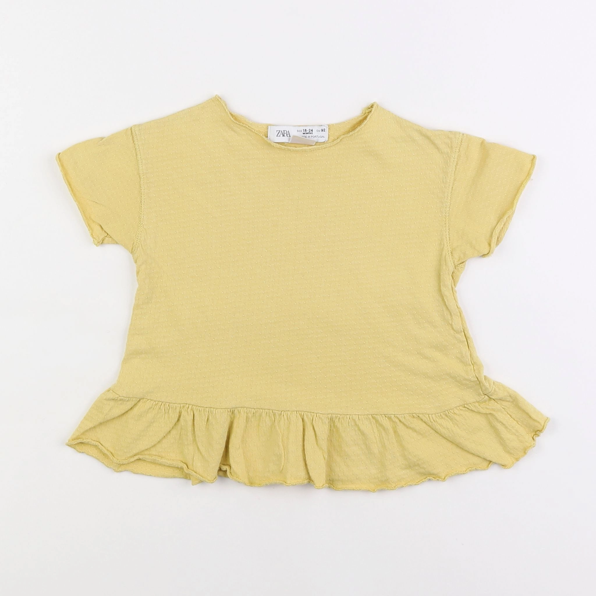 Zara - tee-shirt jaune - 18 mois à 2 ans