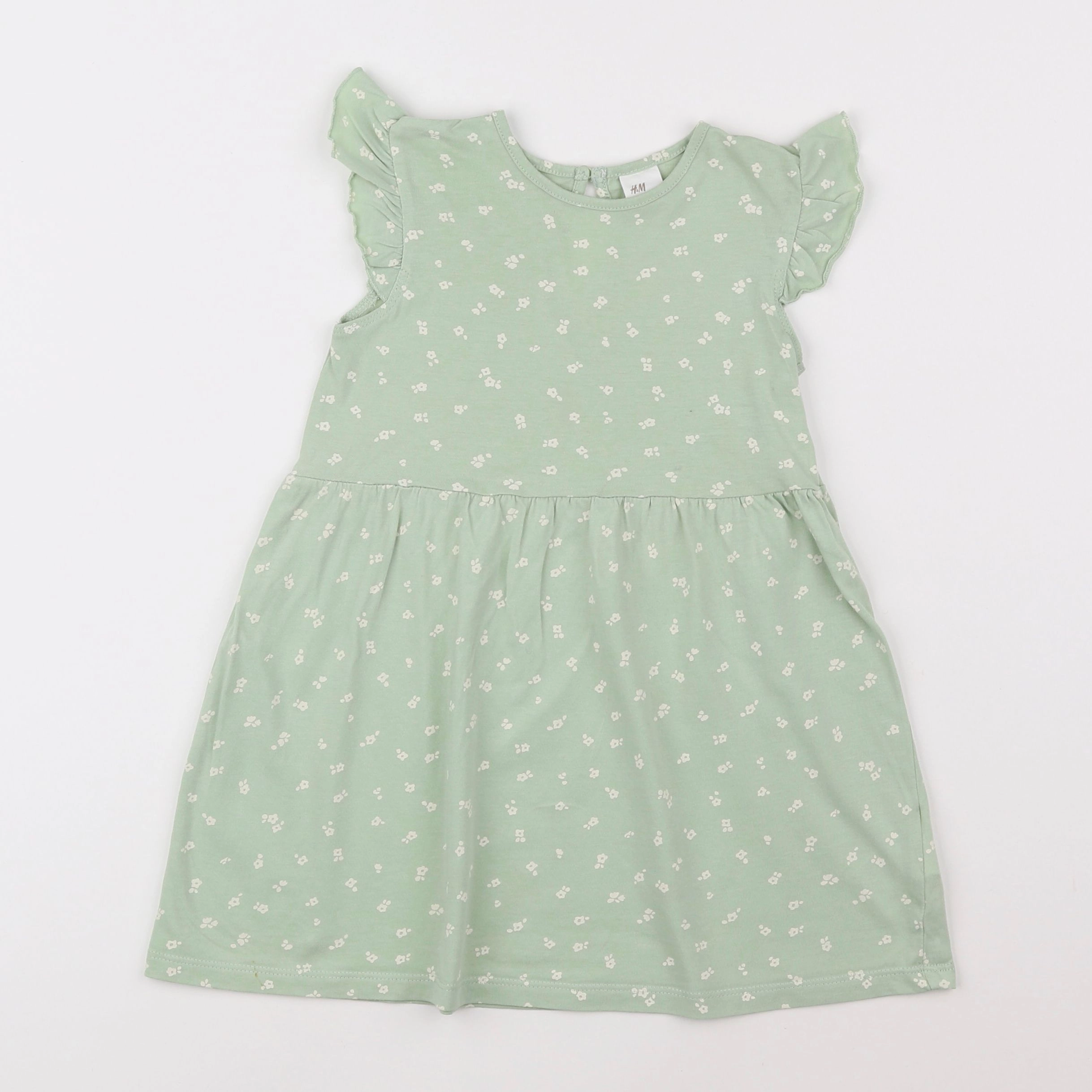 H&M - robe vert - 2/3 ans