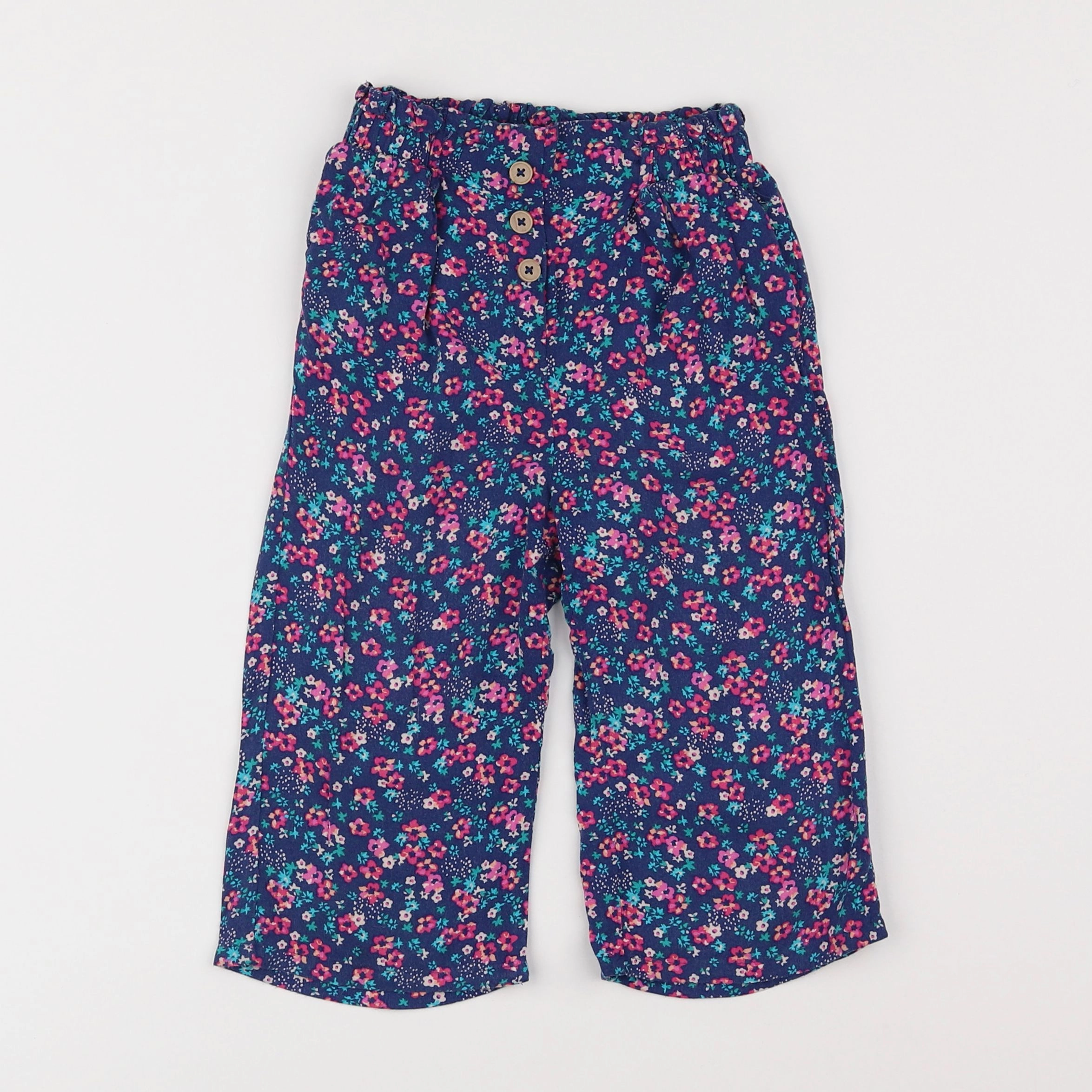 Vertbaudet - pantalon bleu, rose - 3 ans