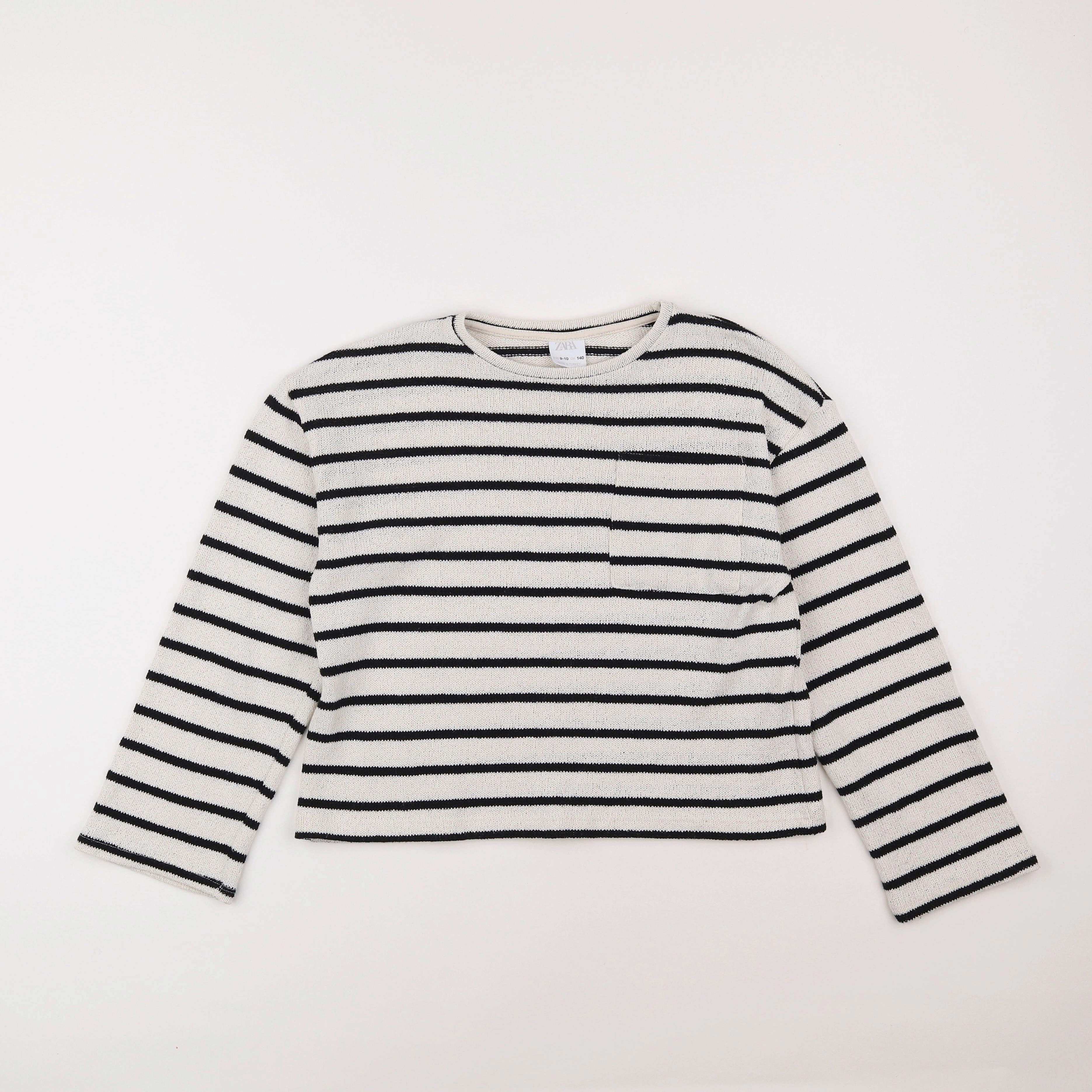 Zara - sweat blanc, noir - 9/10 ans