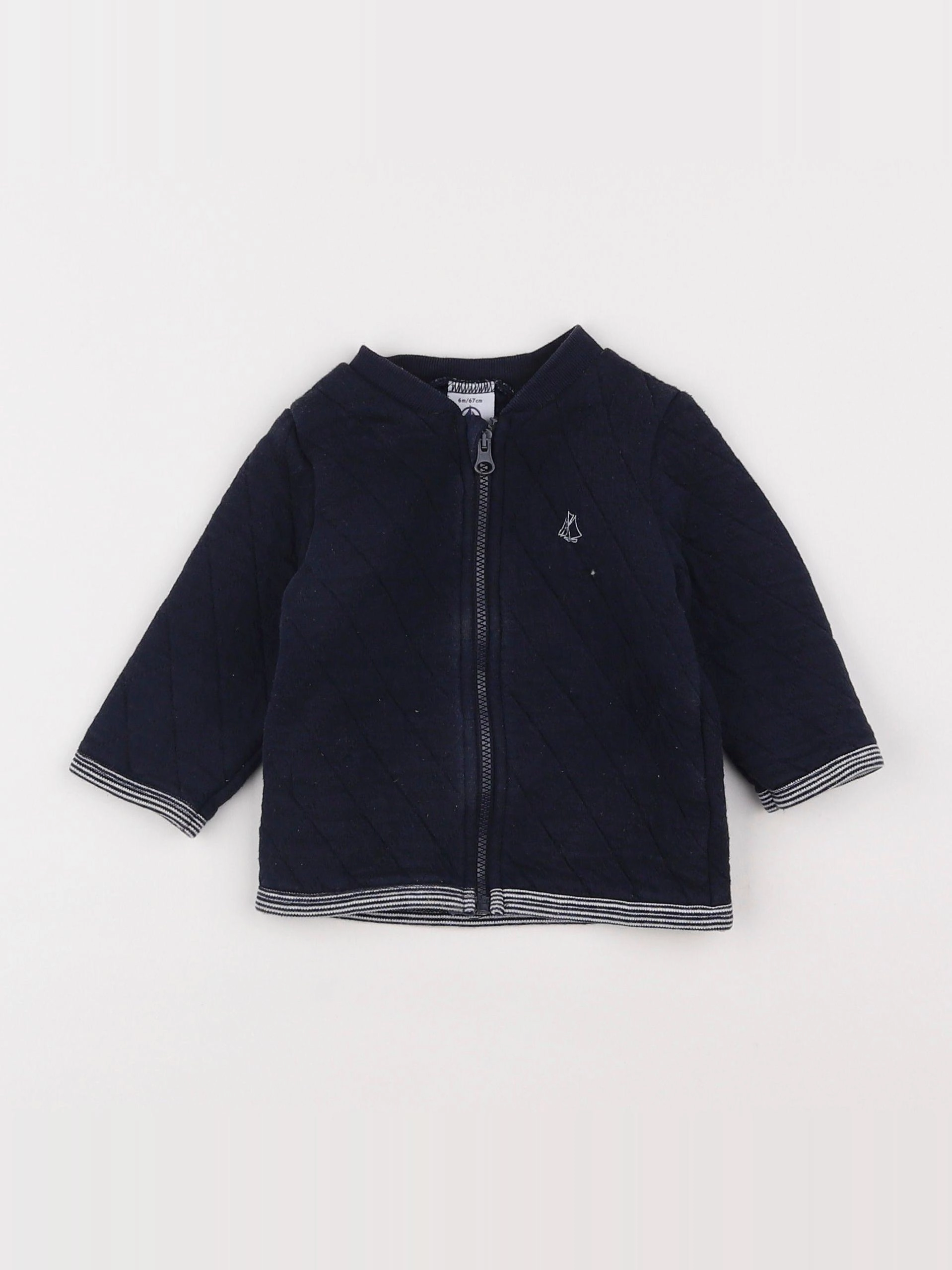 Petit Bateau - sweat bleu - 6 mois