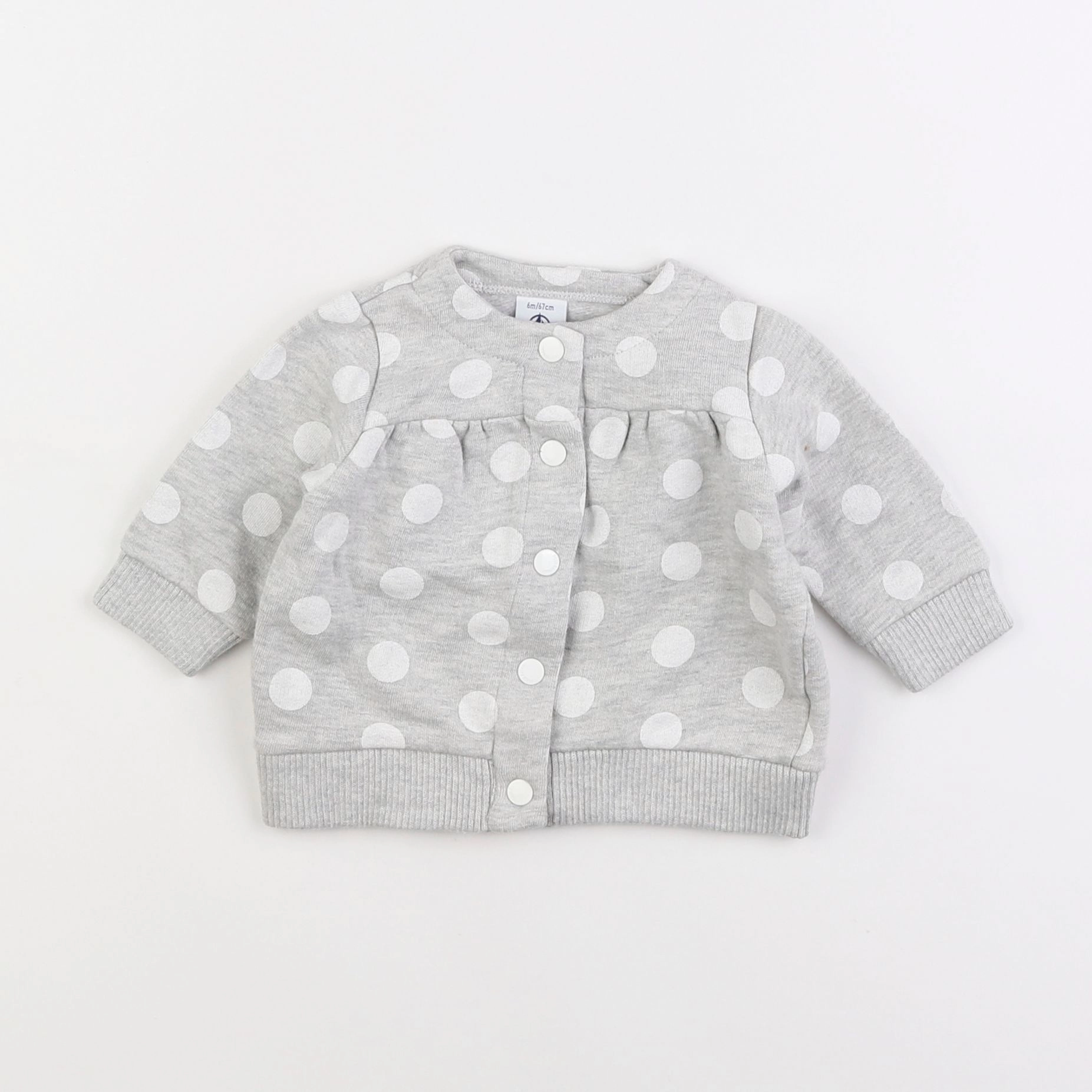 Petit Bateau - sweat gris - 6 mois