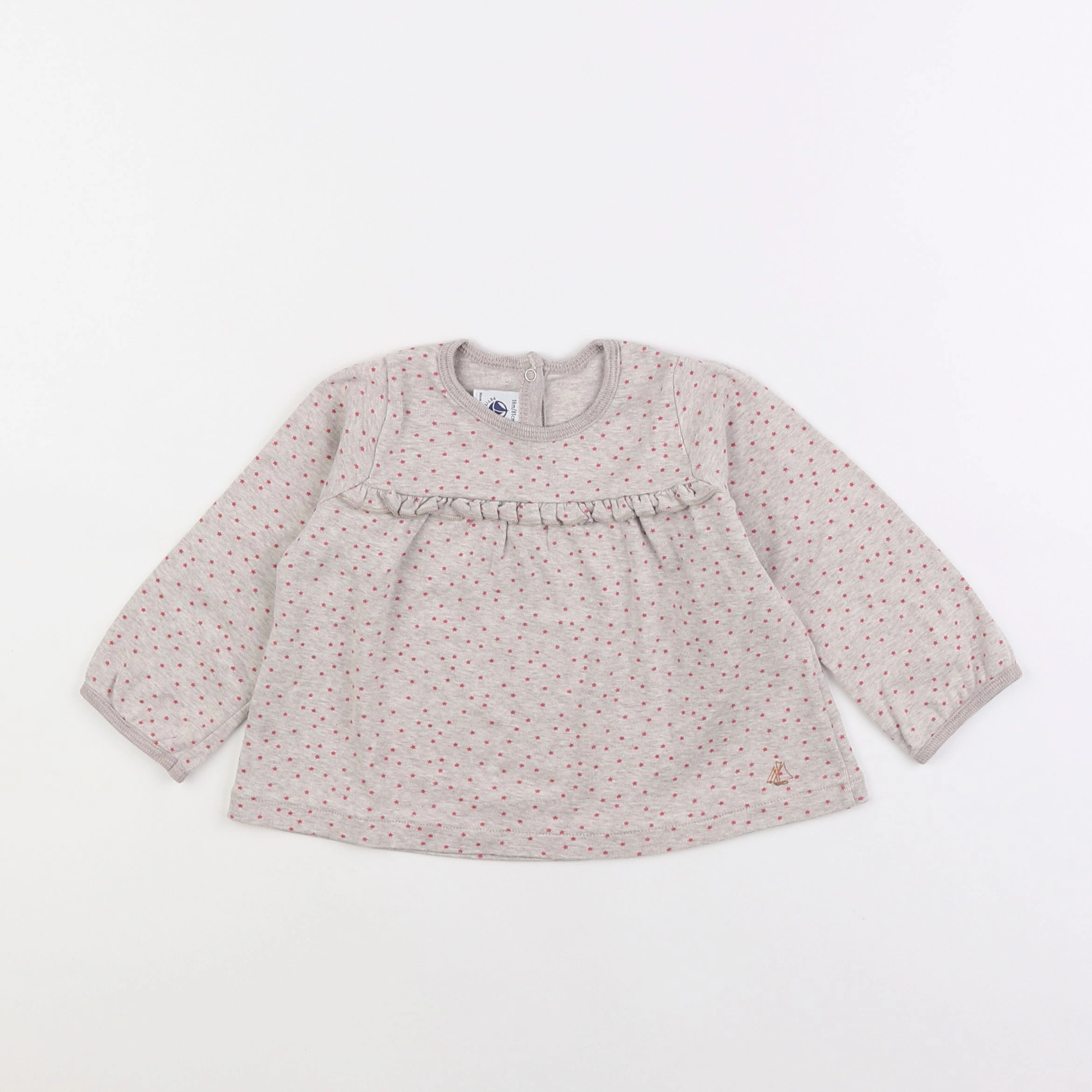 Petit Bateau - tee-shirt gris - 18 mois